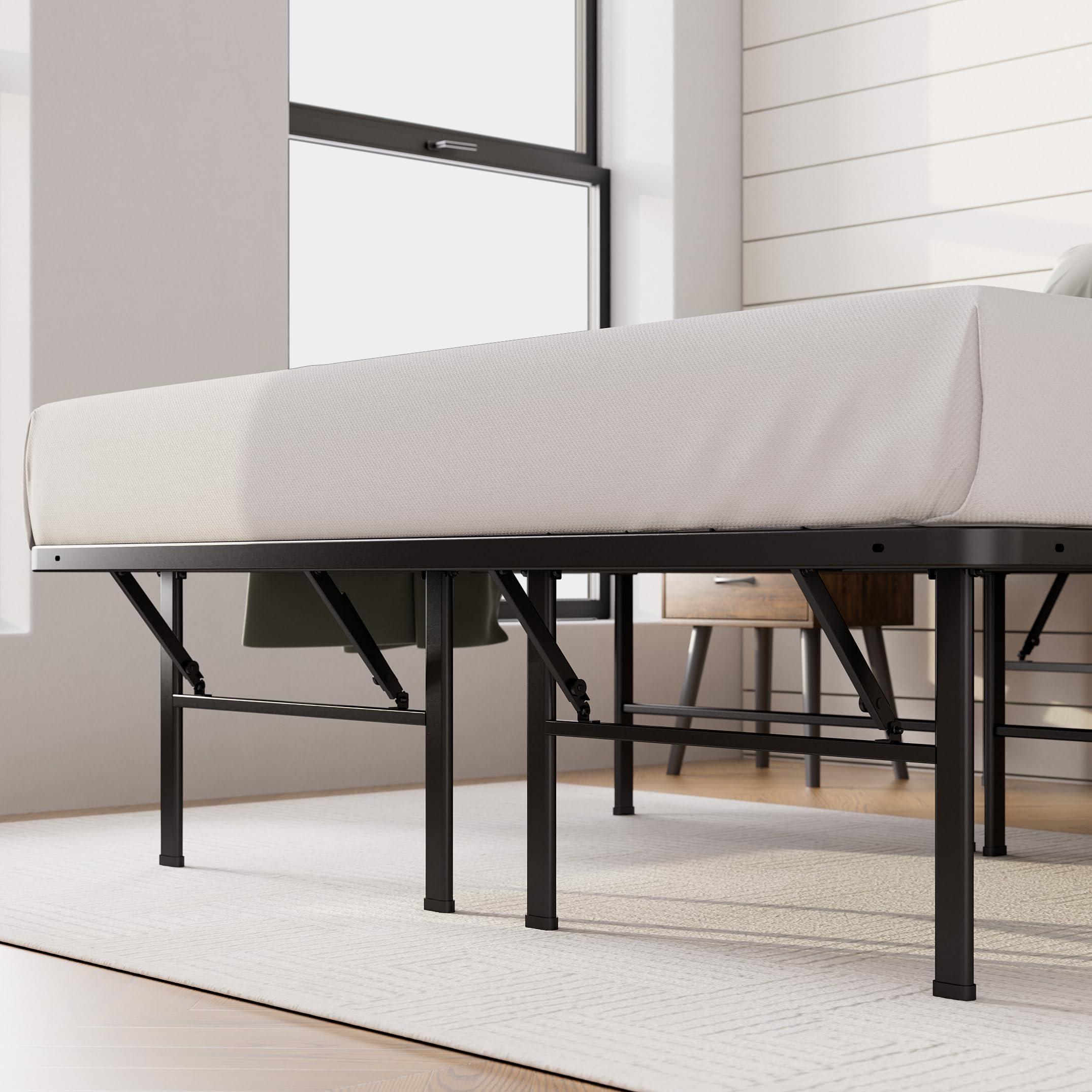 Zinus SmartBase łóżko 140 x 200 cm – wysokość 35 cm – idealne do łóżka dla gości – miejsce do przechowywania pod łóżkiem – czarne