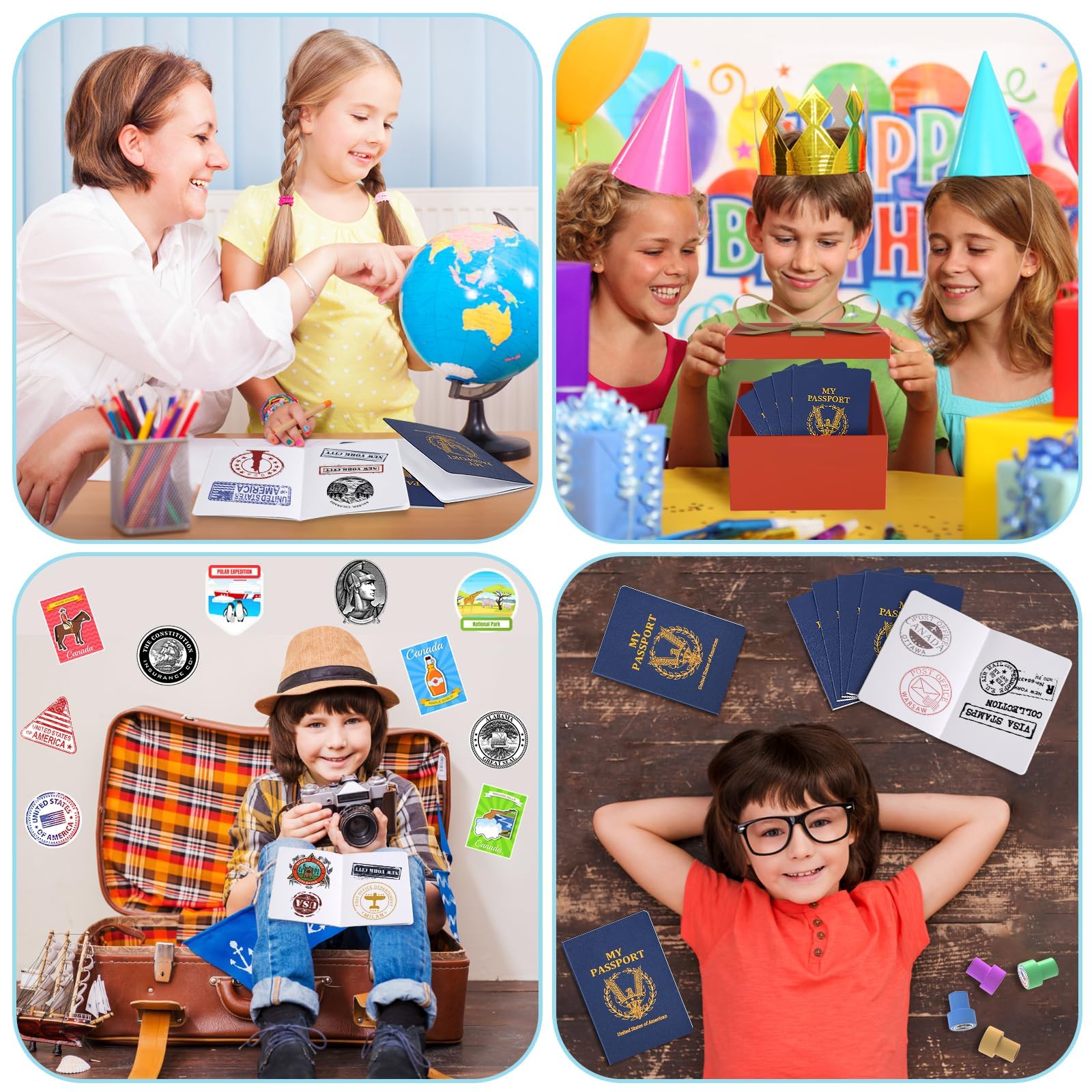 Kenburg 60 Pezzi Quaderno Passaporto in Bianco Quaderno Passaporto per Bambini Quaderno Passaporto 10 x 14 cm Quaderno Passaporto in Bianco per Giochi di Ruolo per la Festa di Ritorno a Scuola a Tema