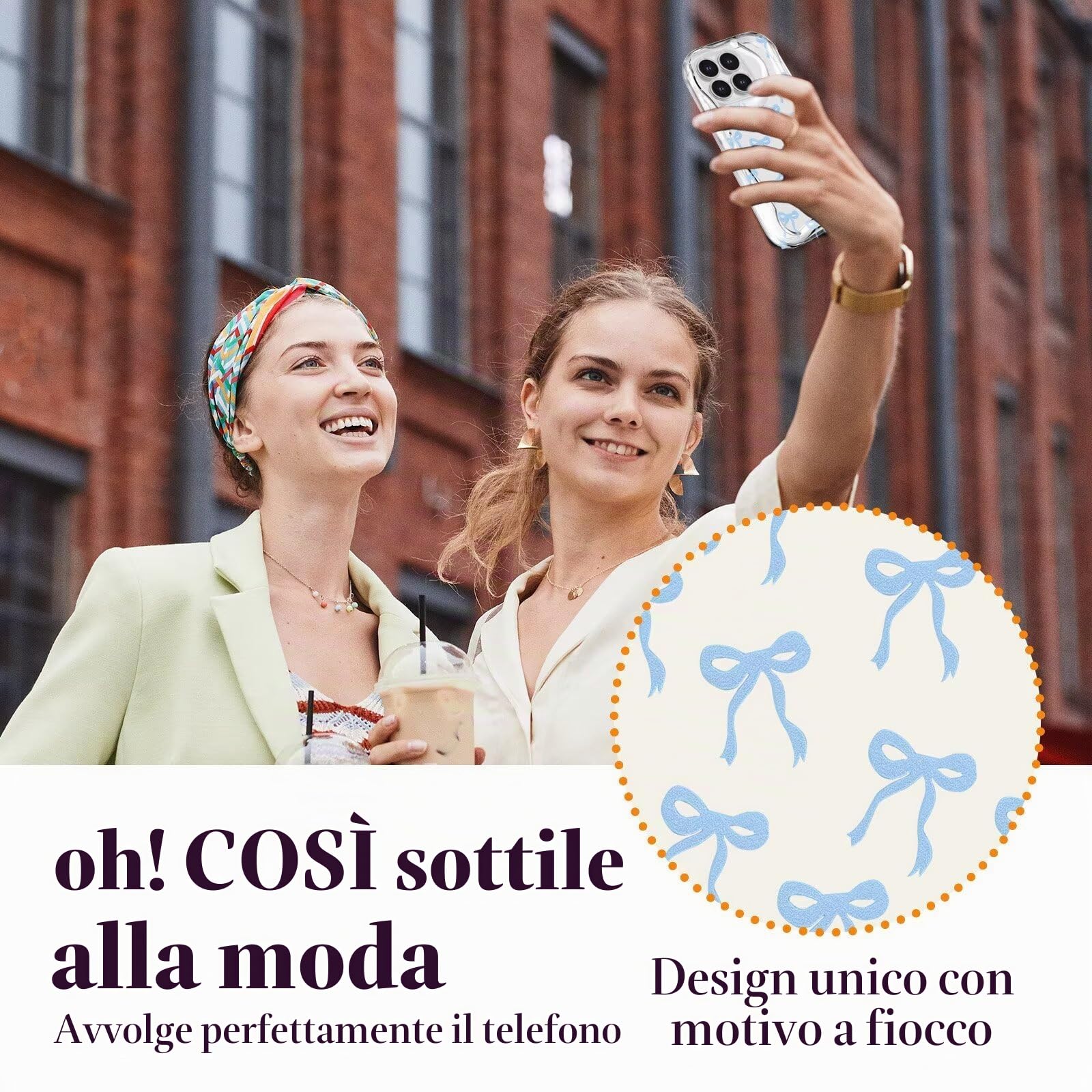 BEENTRYS Motivo Fiocco Cover per Honor 400 lite 5G Custodia,Graziosa Ondulato Riccio Elegante Donne Ragazze Morbida Sottile Trasparente TPU bumper Antiurto Protettiva Custodia-Blu