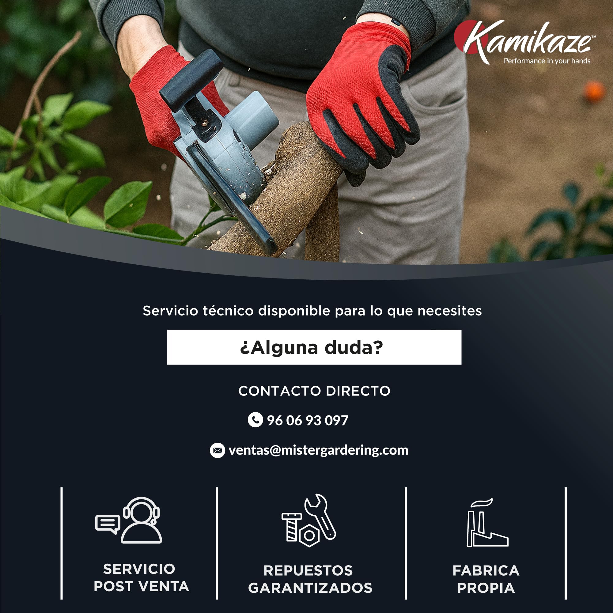 KAMIKAZE KVS6000 Mini Motosierra a Batería 21V, 6” 800W, Sierra Eléctrica Recargable con 2 Baterías 4Ah y Cargador Triple, Motosierra Portátil Inalámbrica con Luz LED, Maletín y Kit de Accesorios