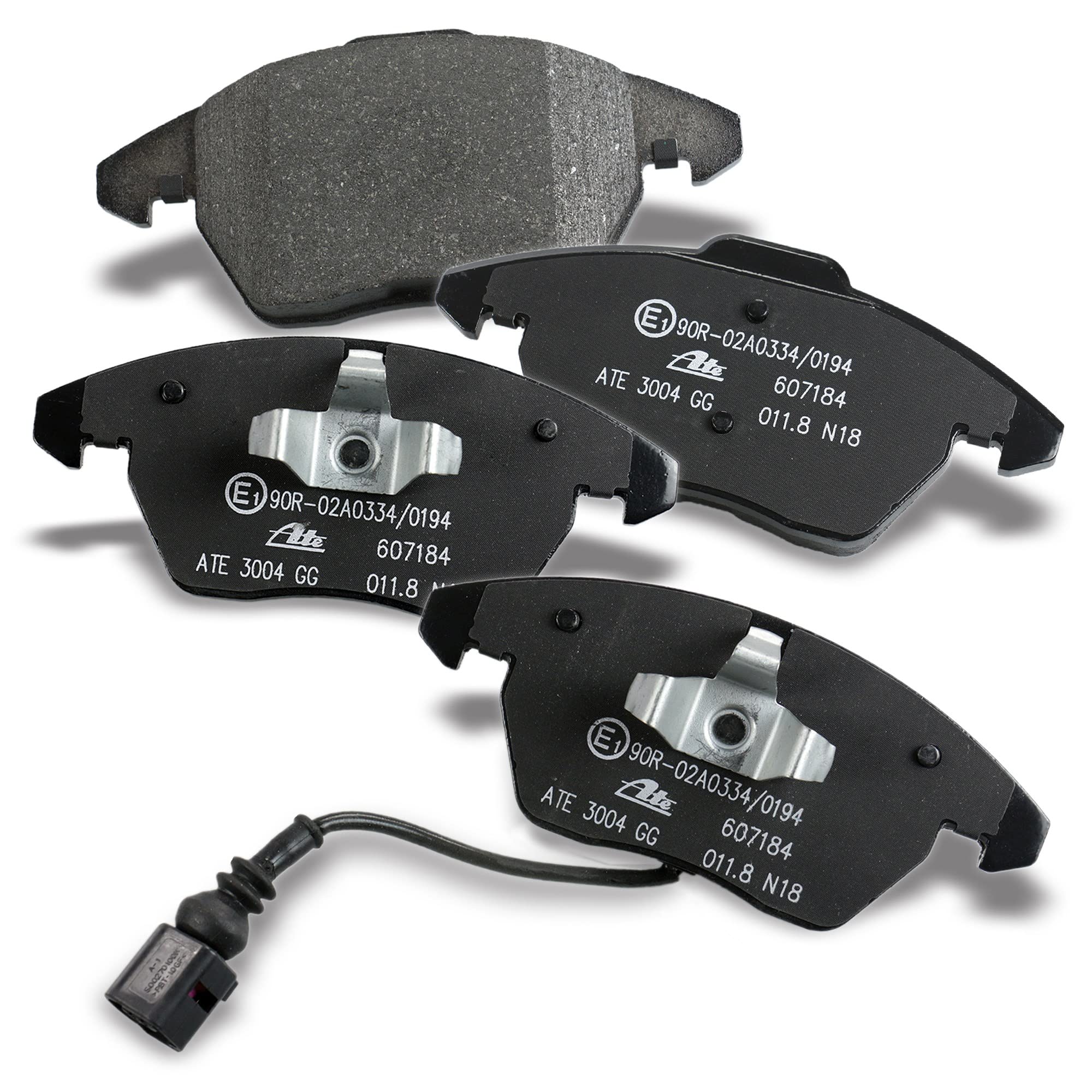 ATE Set di freni + dischi freno anteriori ¯ 312 mm ventilati + posteriori ¯ 282 mm pieni e pastiglie freno anteriori + posteriori Compatibile con AUDI A3, SEAT, LEON, SKODA OCTAVIA, VW GOLF, JETTA