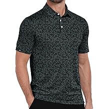 Mens Print Polo Shirts Short Sleeve Moisture Wicking Shirts for Men Golf Tennis Daily Casual Collared T-Shirt