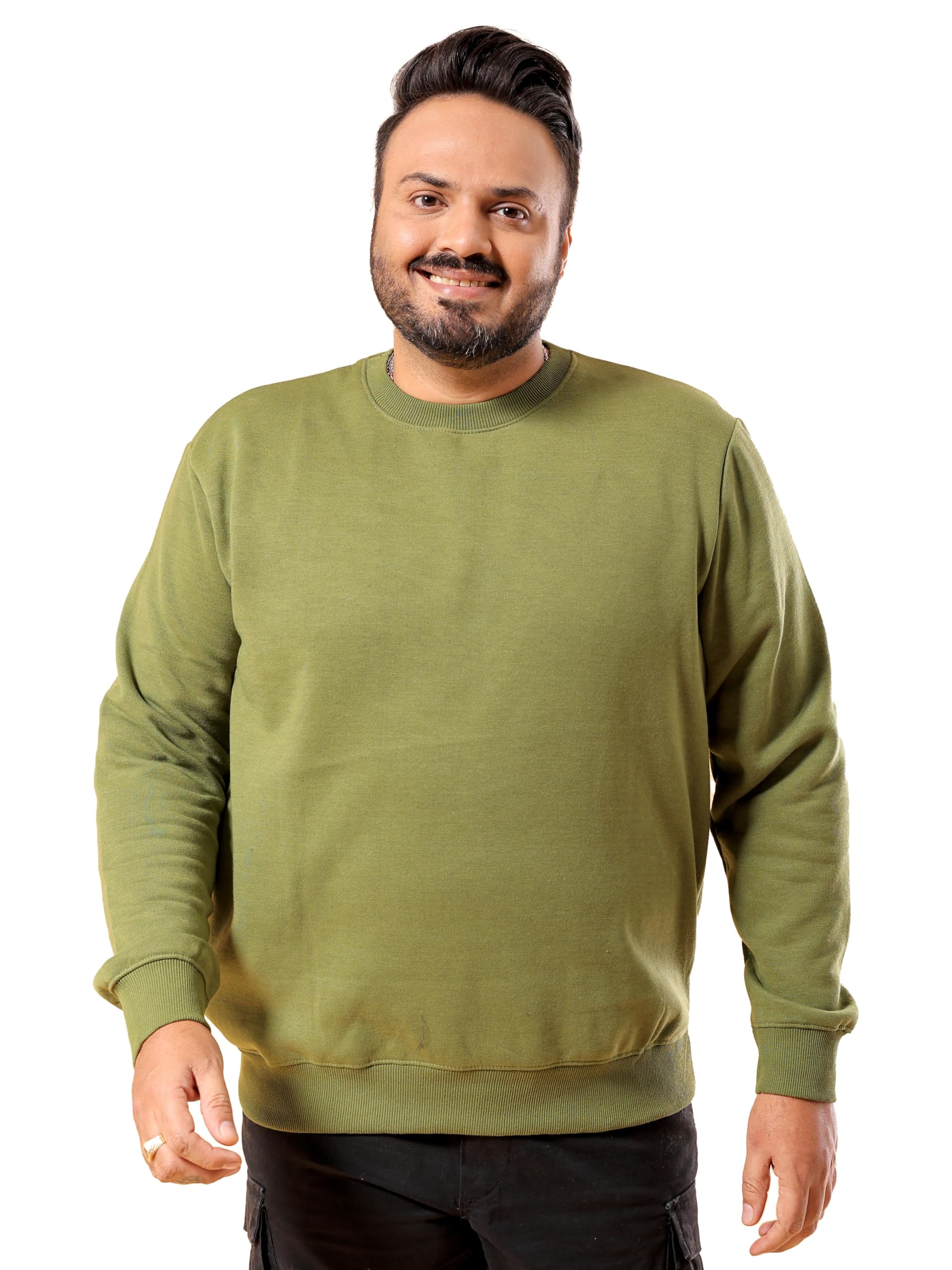 hardsoda by The Indian Garage Co Men Plus Size Regular Fit Solid Crew Neck Sweatshirt-picture-25