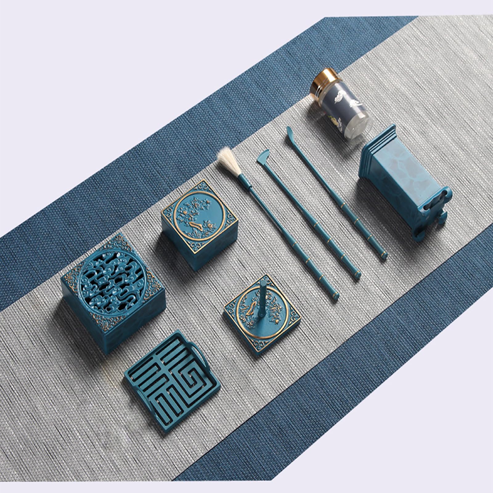 Kit de fabricación de incienso de latón de 9 piezas, juego de herramientas de incienso de latón para bricolaje, moldes de cono de incienso de torre de reflujo para meditación, incluyendo cuchara, pala