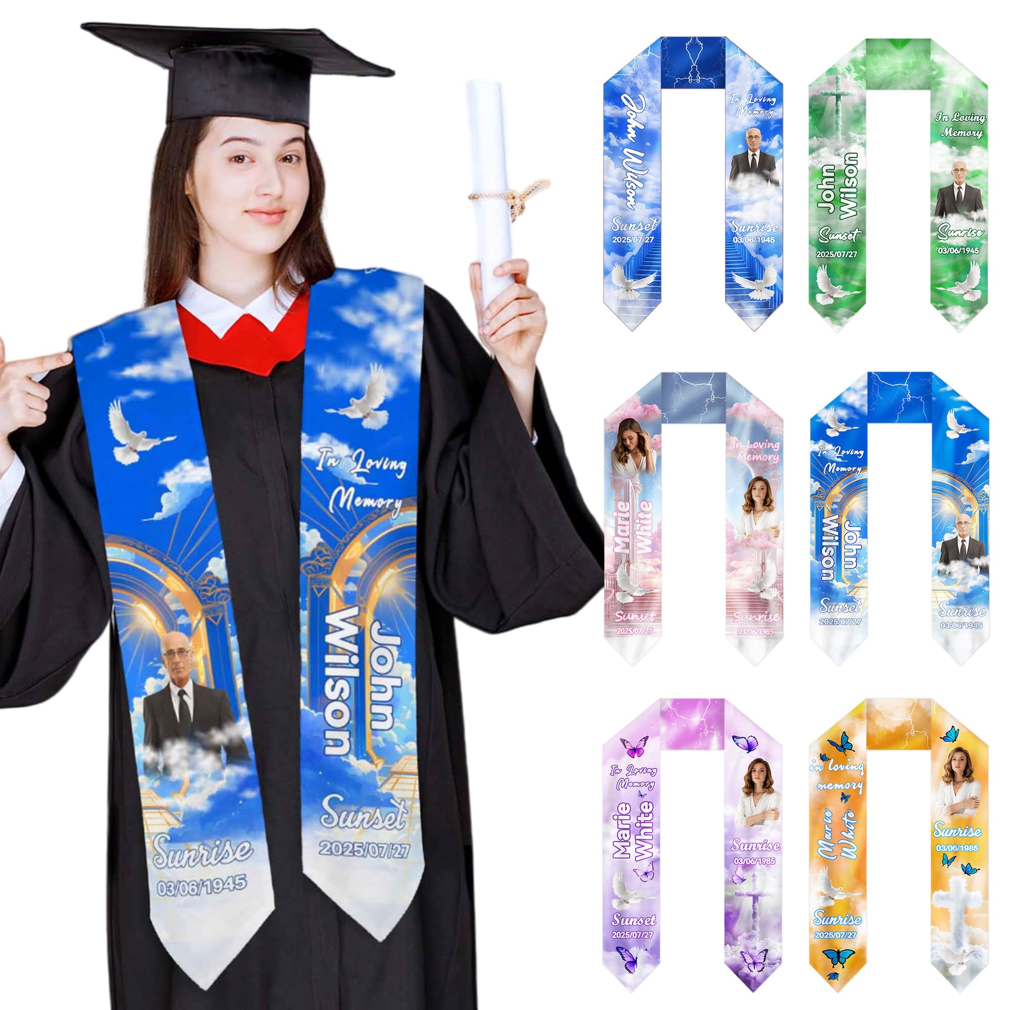 Artsadd Personalized Graduation Stole Sash Class of 2025 Custom Graduation Gifts Stand Out on Graduation Day