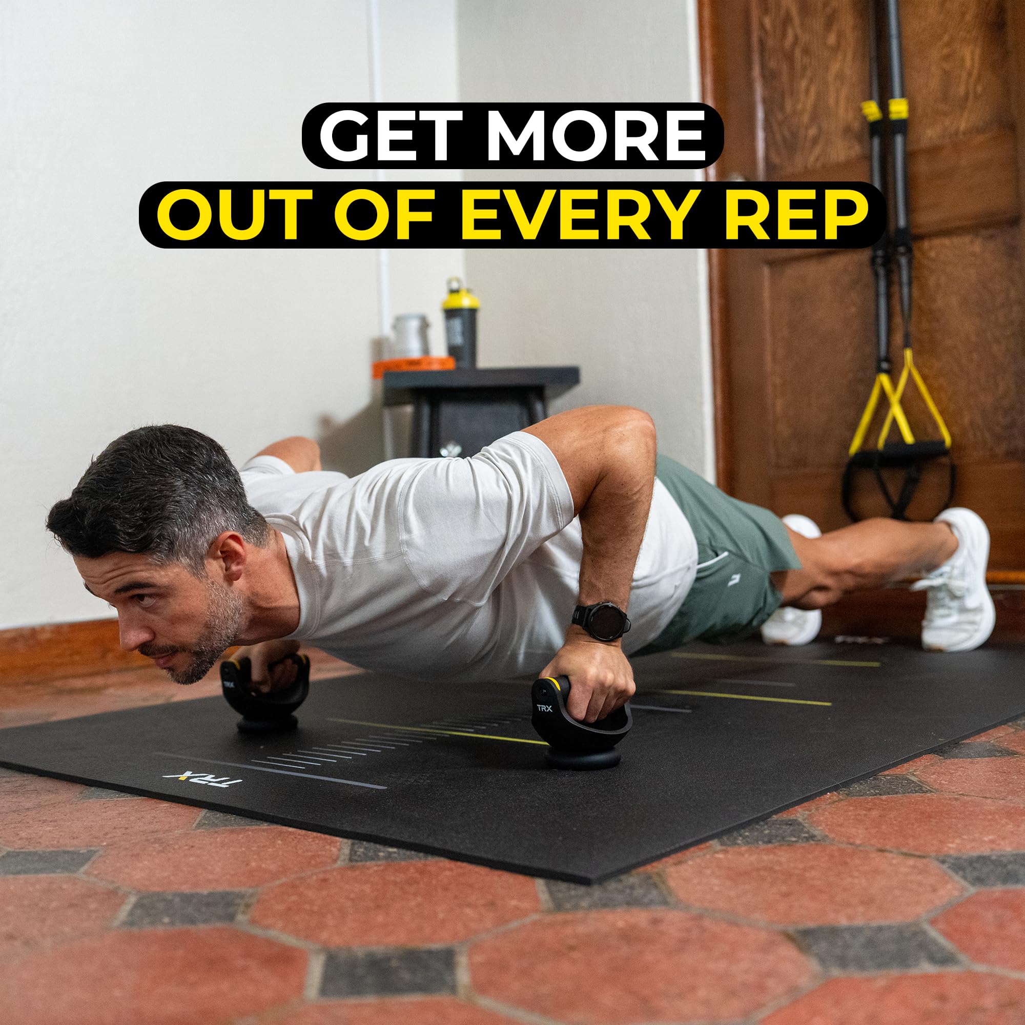 TRX Push-It - Maniglie per flessioni per allenamento della forza, allenamenti in palestra a casa, attrezzatura per esercizi di core e parte superiore del corpo, supporti ergonomici per flessioni per