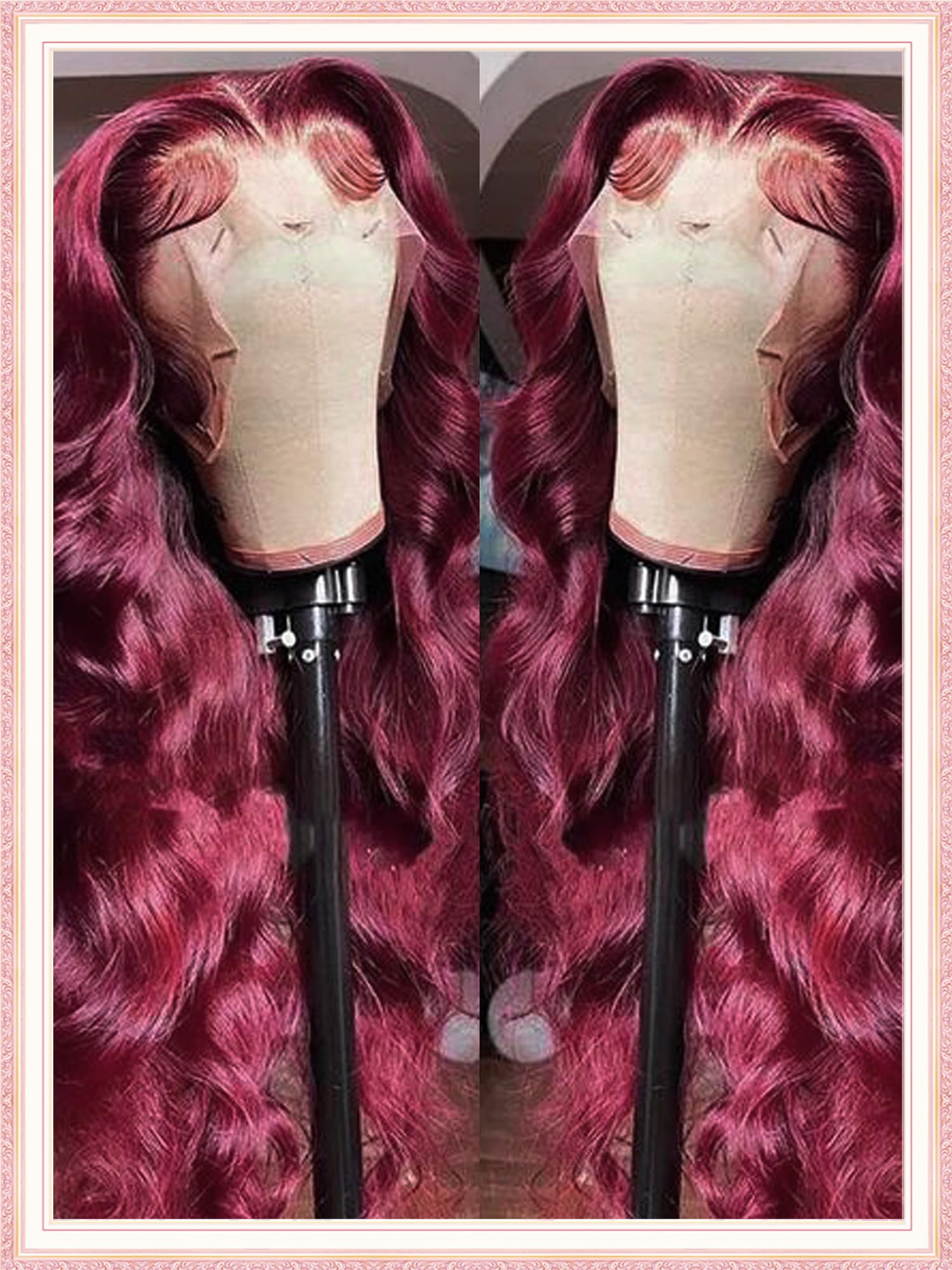 Fongly 99j Burgundy Lace Front Wigs Human Hair 13x6 Body Wave Lace Front Wigs Human Hair Pre Plucked Glueless Red Wig Wine Red Lace Front Wigs