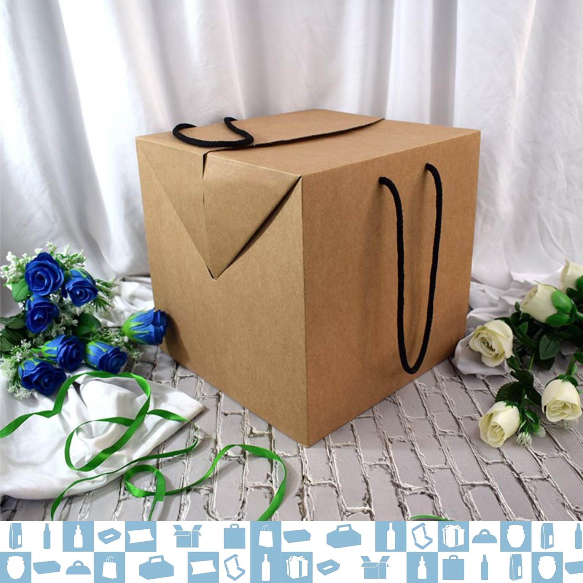Cajas Regalo Cubo 300x300x300mm (Pack 25) - Caja para regalos, cesta, envios, tienda - Marrón