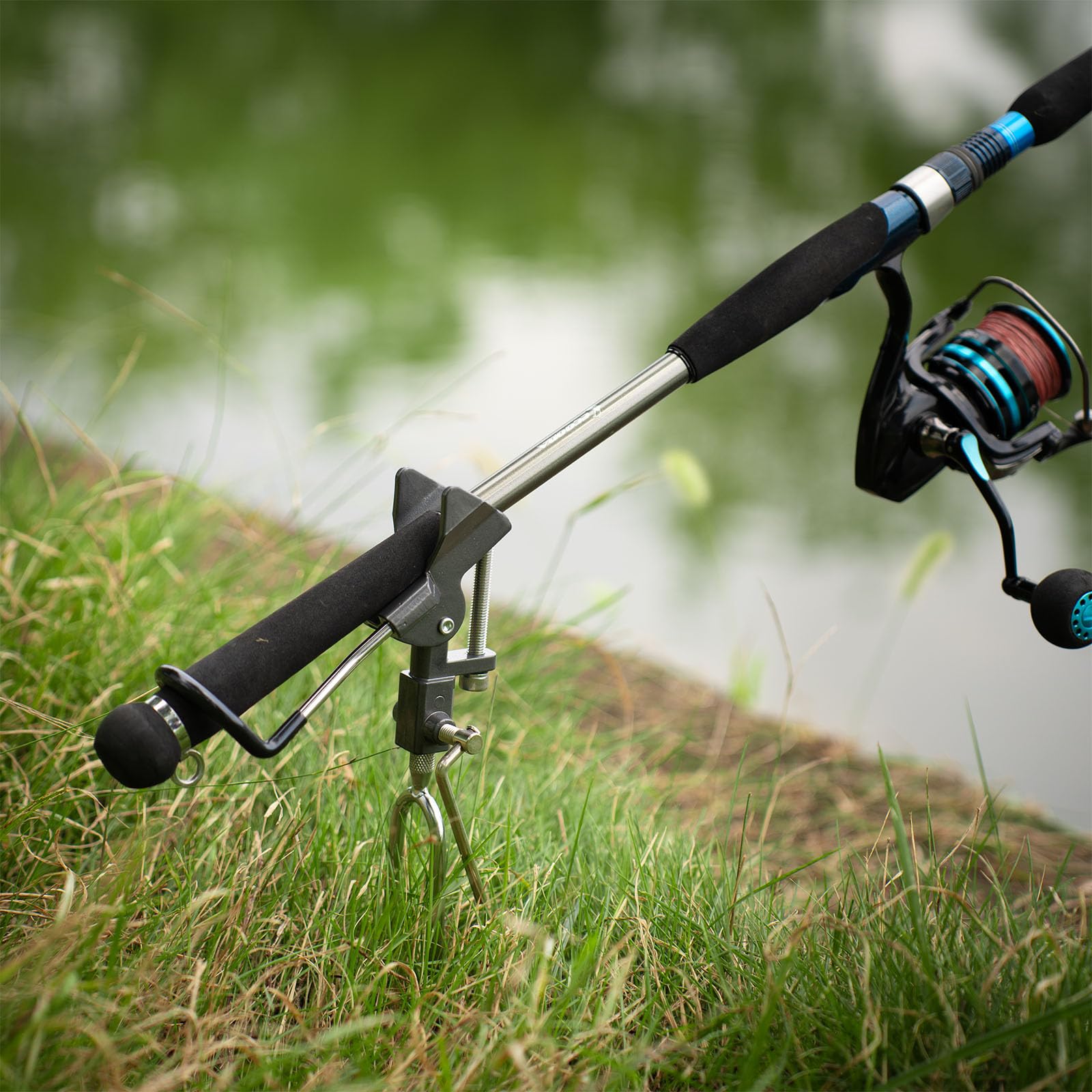 Fishing Rod Holder for Ground, Aluminum Bank Rod Holder, Bank Fishing Rod Rack Stand, Upgraded Fishing Gear, 360° Adjustable