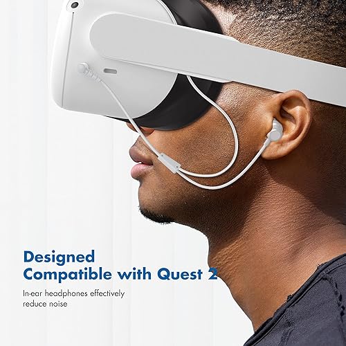 Miniatura 2 de KIWI design Auriculares intraurales con aislamiento de ruido compatibles con accesorios Quest 2Rift S auriculares con tapas de silicona
