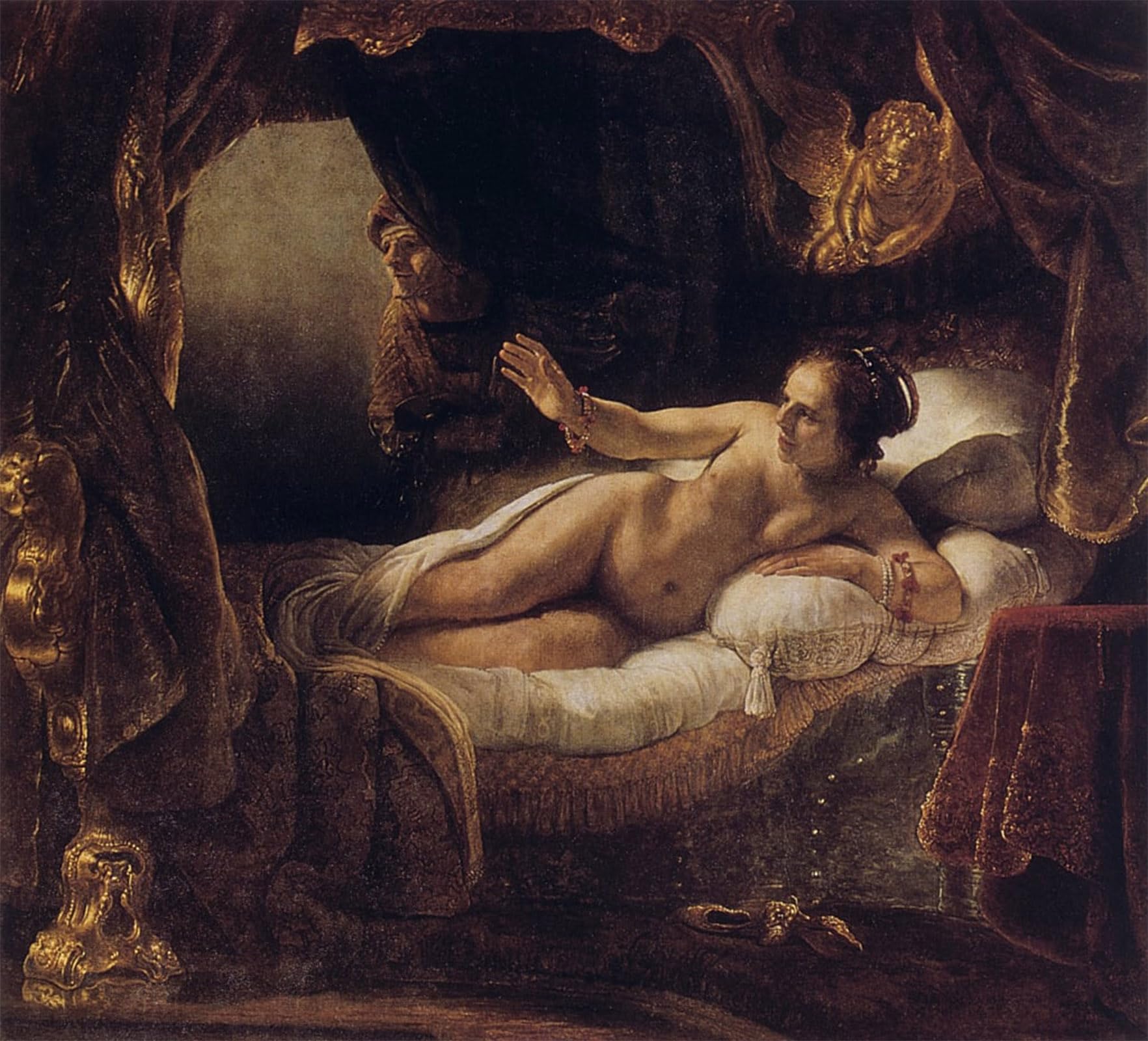 ARTXLXXBN Famous Painting Art Wall Decor Abstract Art Picture Danae by Rembrandt van Rijn Animal Pictures for Home Decor 60x90cm