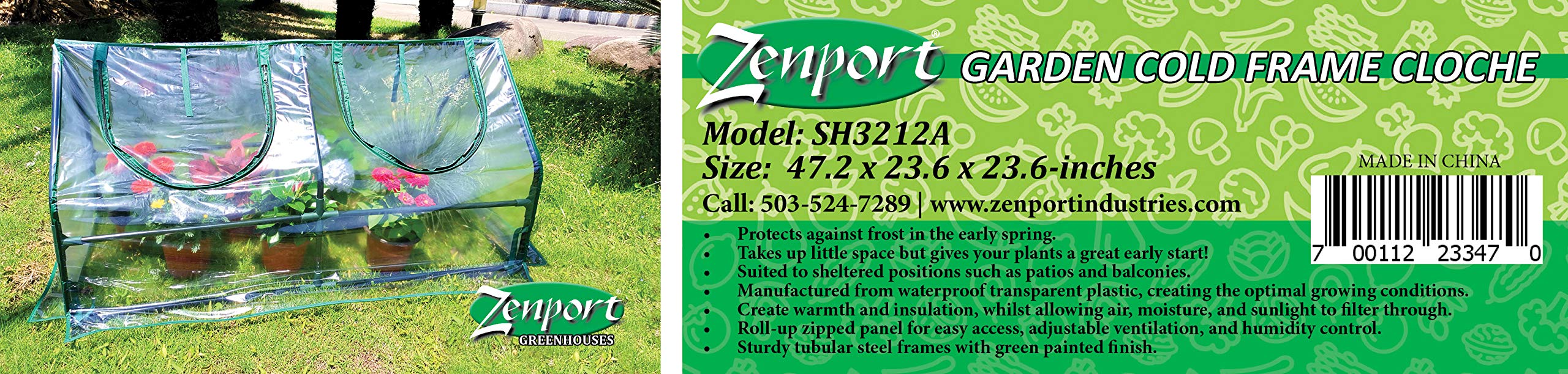 Zenport SH3212A Garden Cold Frame Greenhouse Cloche for Easy Access Protected Gardening(incomplete)