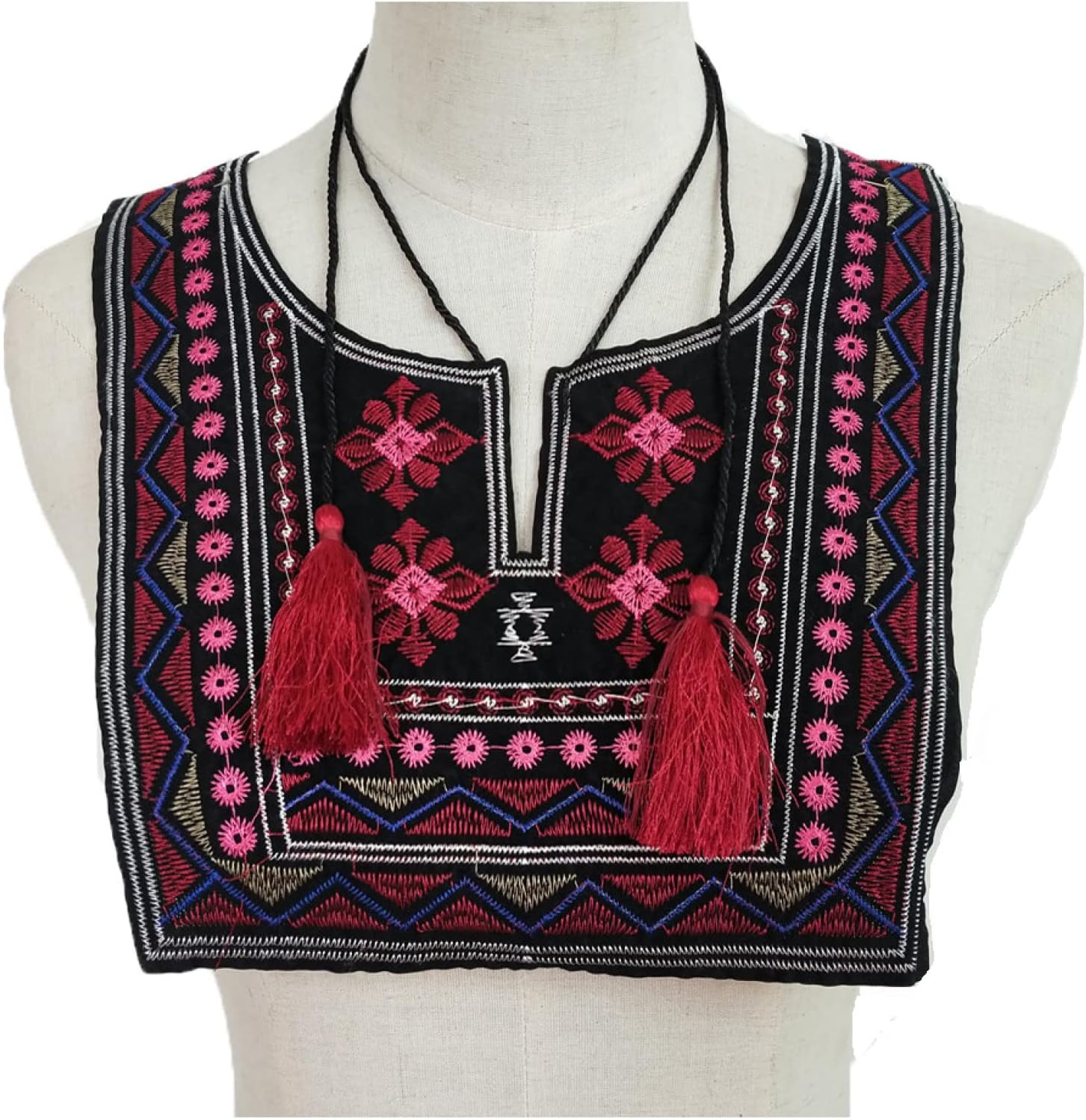 2pcs Ethnic Style Embroidery Lace Neckline Neck Collar