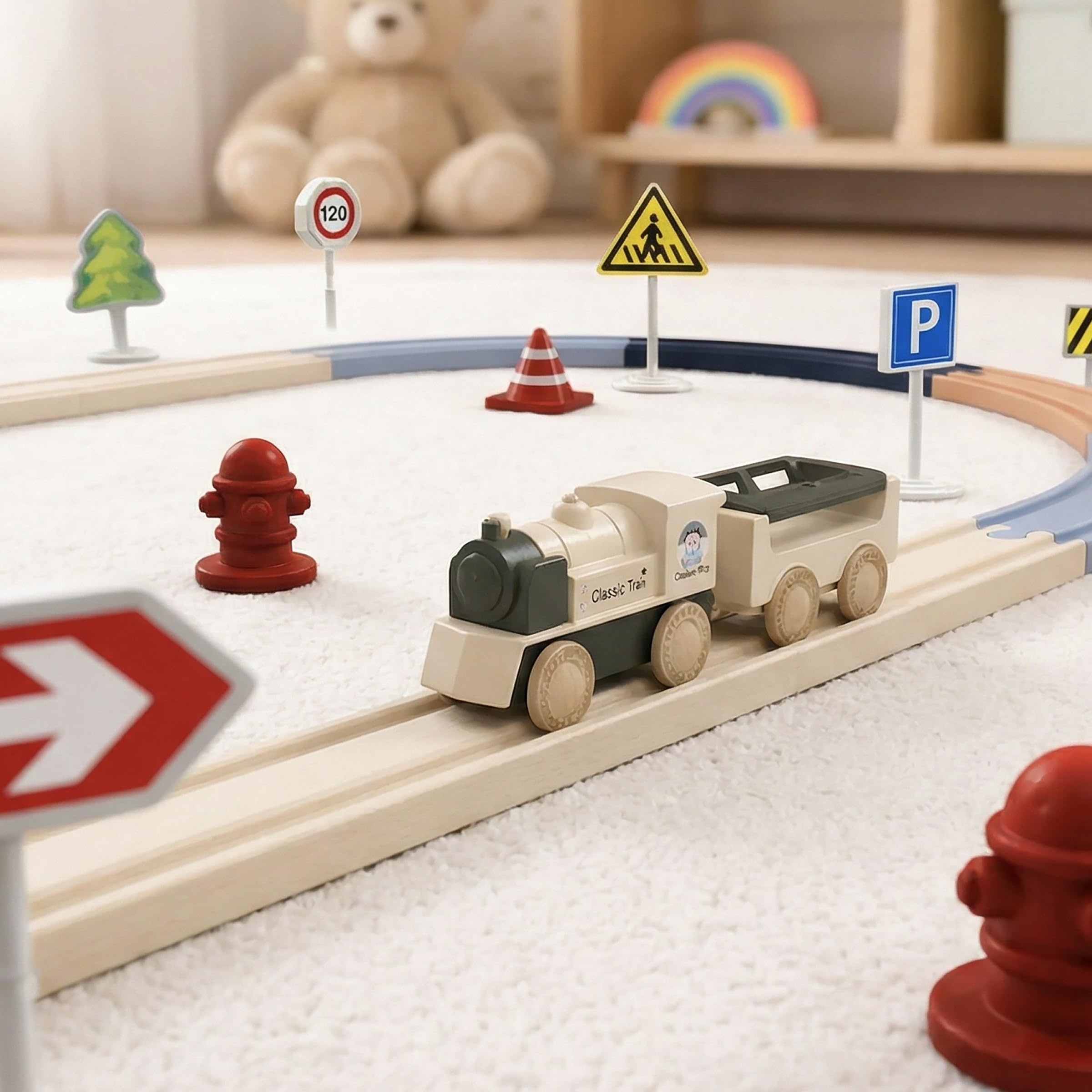Toyshine Montessori Puzzle Train Tracks Set for Kids | 30 Pcs Creative Learning Toy for Babies & Kindergarten Children-image-3