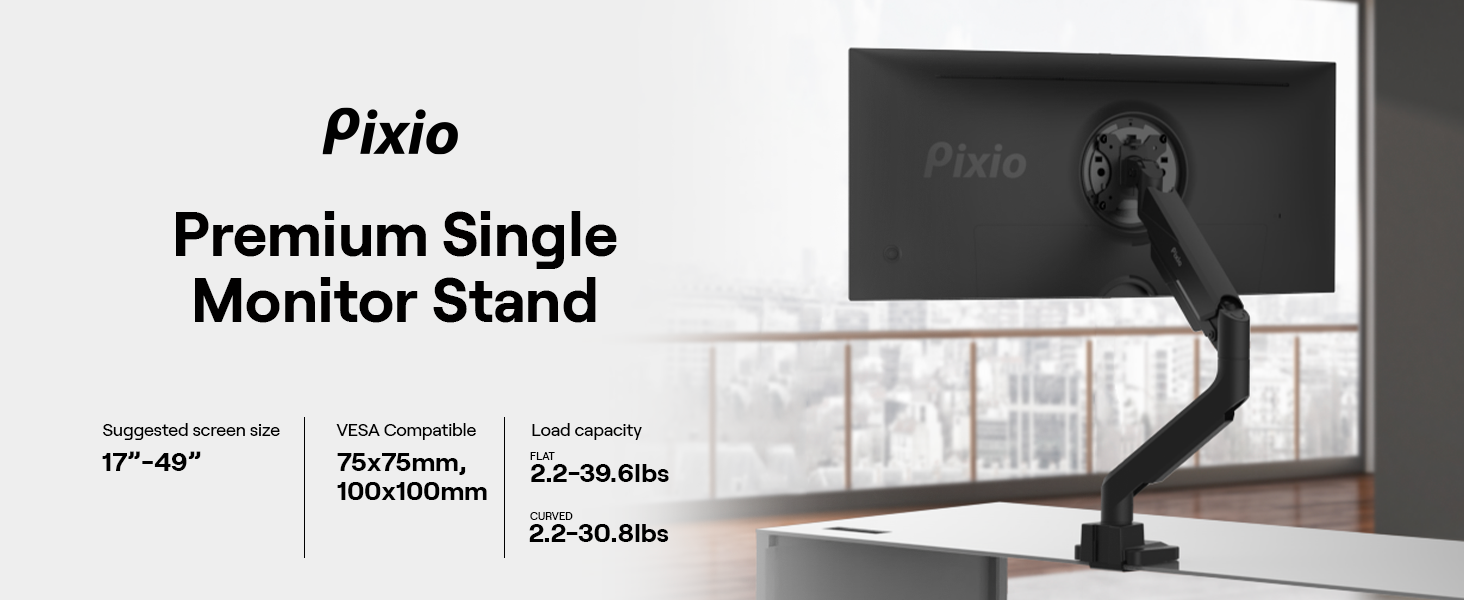 モニターアーム Pixio PS1D Wave Black Premium Stand Dual Amazon.com