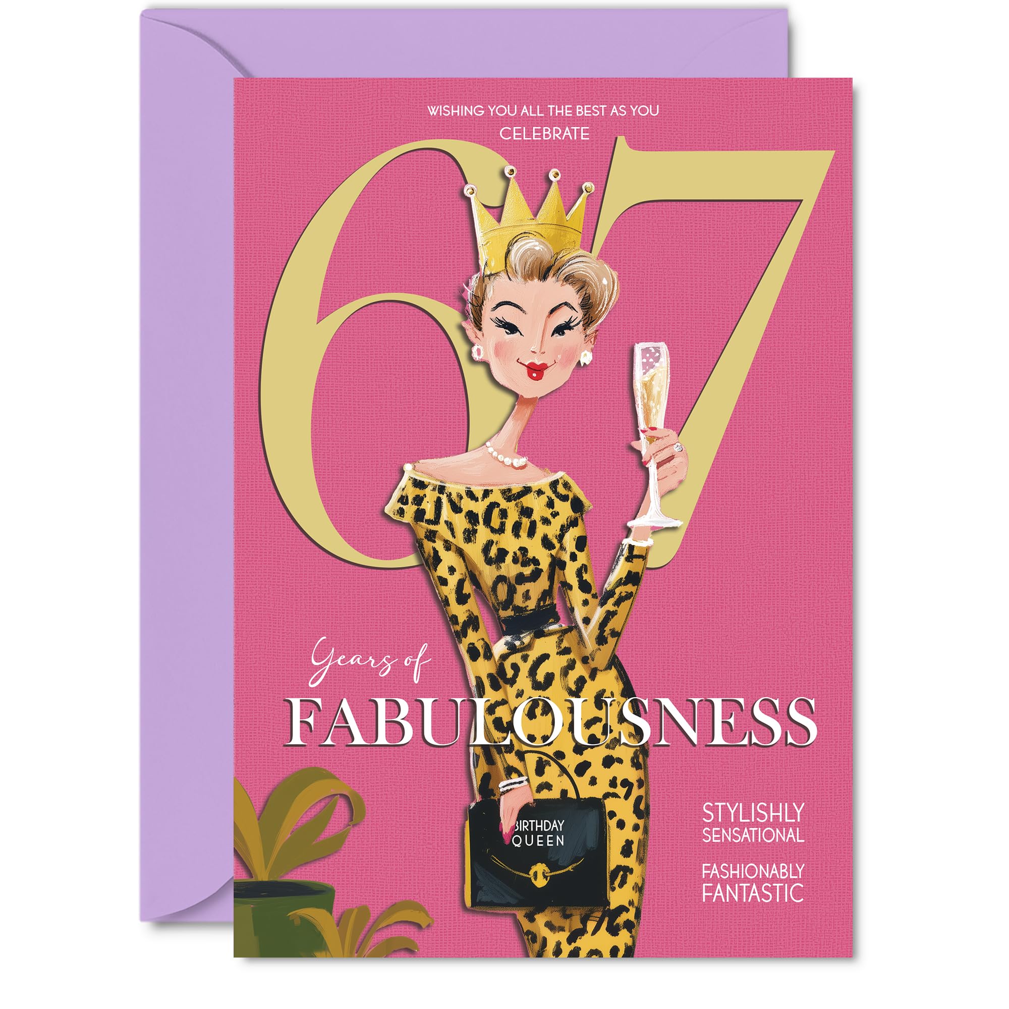 67th Birthday Cards for Women - Years Of Fabulousness - Happy Birthday Card for 67 Year Old Woman Auntie Neighbour Sister Nan, A5 Bday Greeting Cards