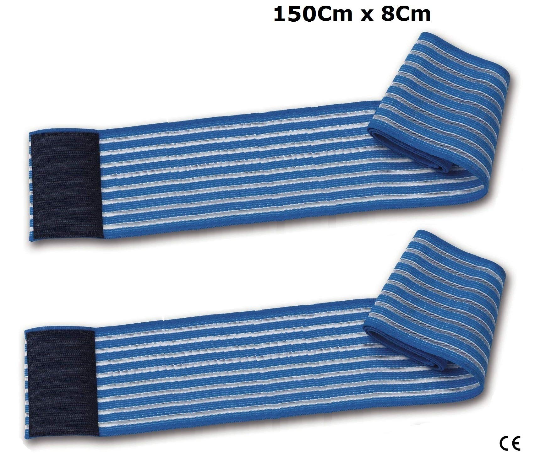 2 bandes élastiques bleues réglage par déchirure 150 cm pour traitements esthétiques et thérapeutiques électrodes ionophorèse tens