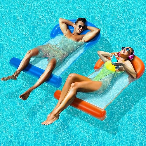 Paquete de 2 hamacas flotantes de piscina de primera calidad hamaca inflable multiusos silla de descanso hamaca drifter hamaca de agua