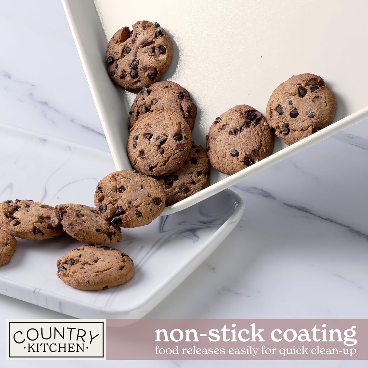 Country Kitchen Nonstick Stackable Bakeware Set - Deluxe Heavy Duty, Durable, Easy Release Baking Set, Pink, 13 Pcs with Handles - Image 5