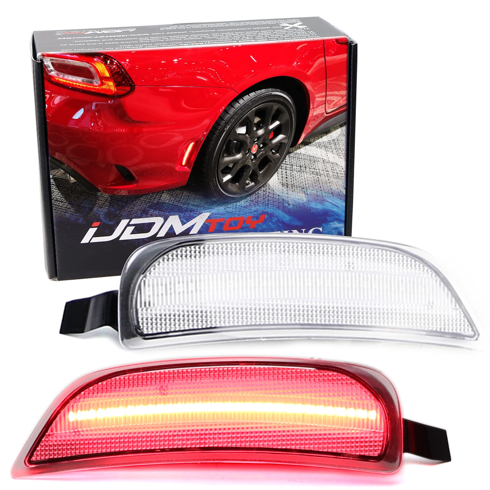 Amazon.com: iJDMTOY Clear Lens Red Full LED Strip Rear Side Marker