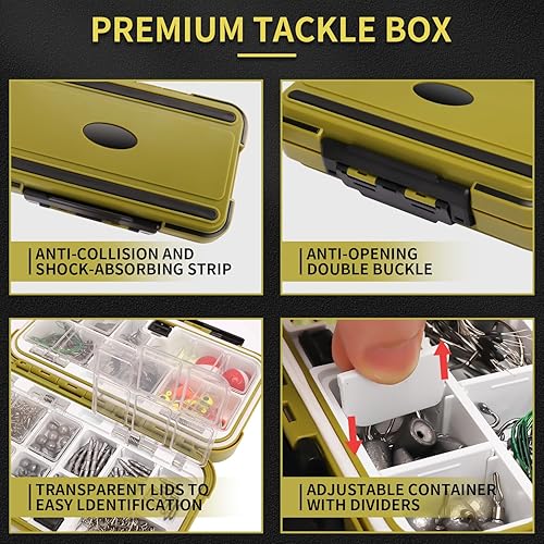 Miniatura 4 de GOTOUR Fishing Lures Accessories Kit with Tackle Box, Bass Fishing Hooks Minnow Crankbait Frog Popper Lure Worm Fishing Spoon Spinner Bait, Jig Head