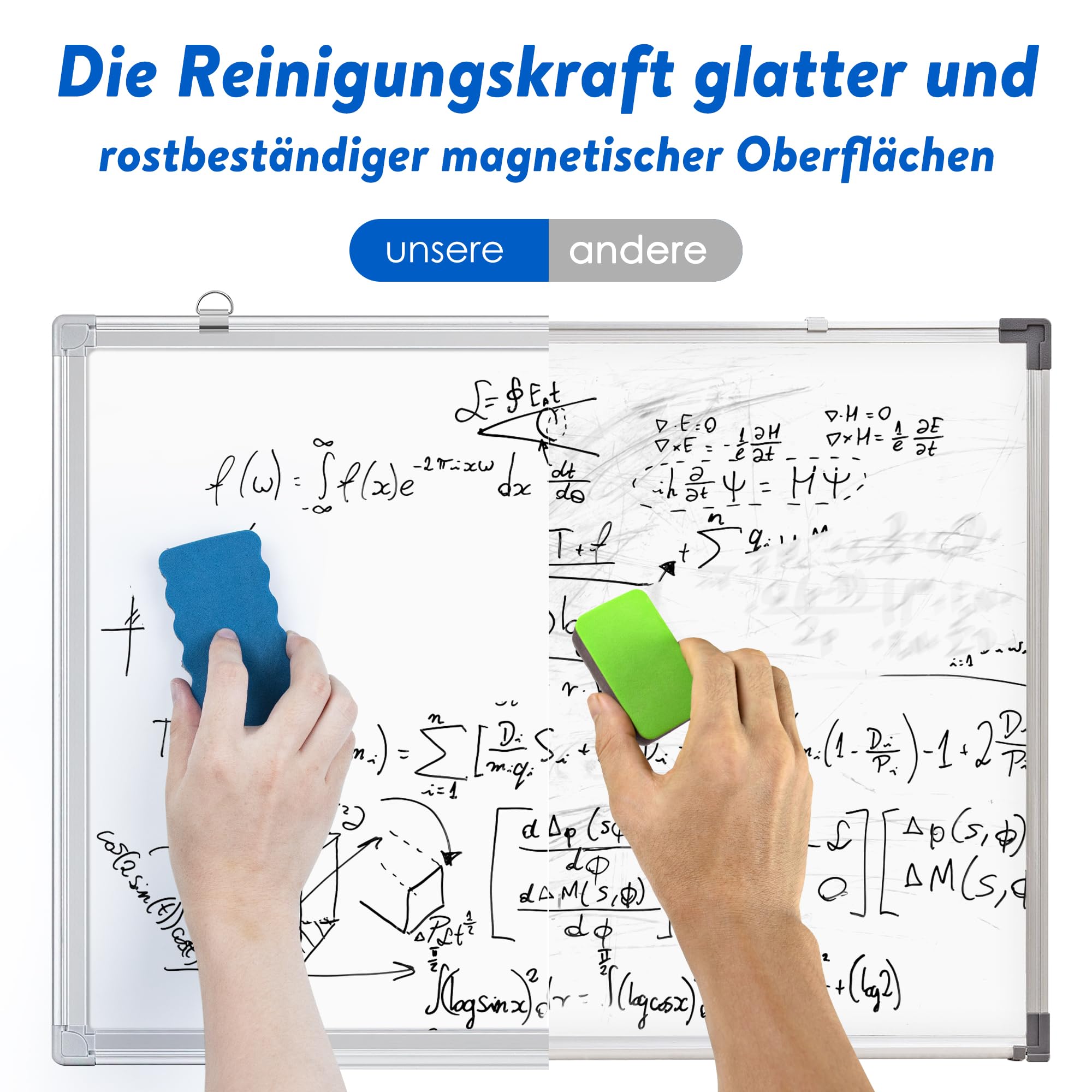 maxtek Magnettafel Whiteboard 60 x 45cm, Pinnwand Magnetisch mit Aluminiumrahmen, Trocken Abwischbar Magnetwand, Einfach zu Montieren und Leicht Aufhängen