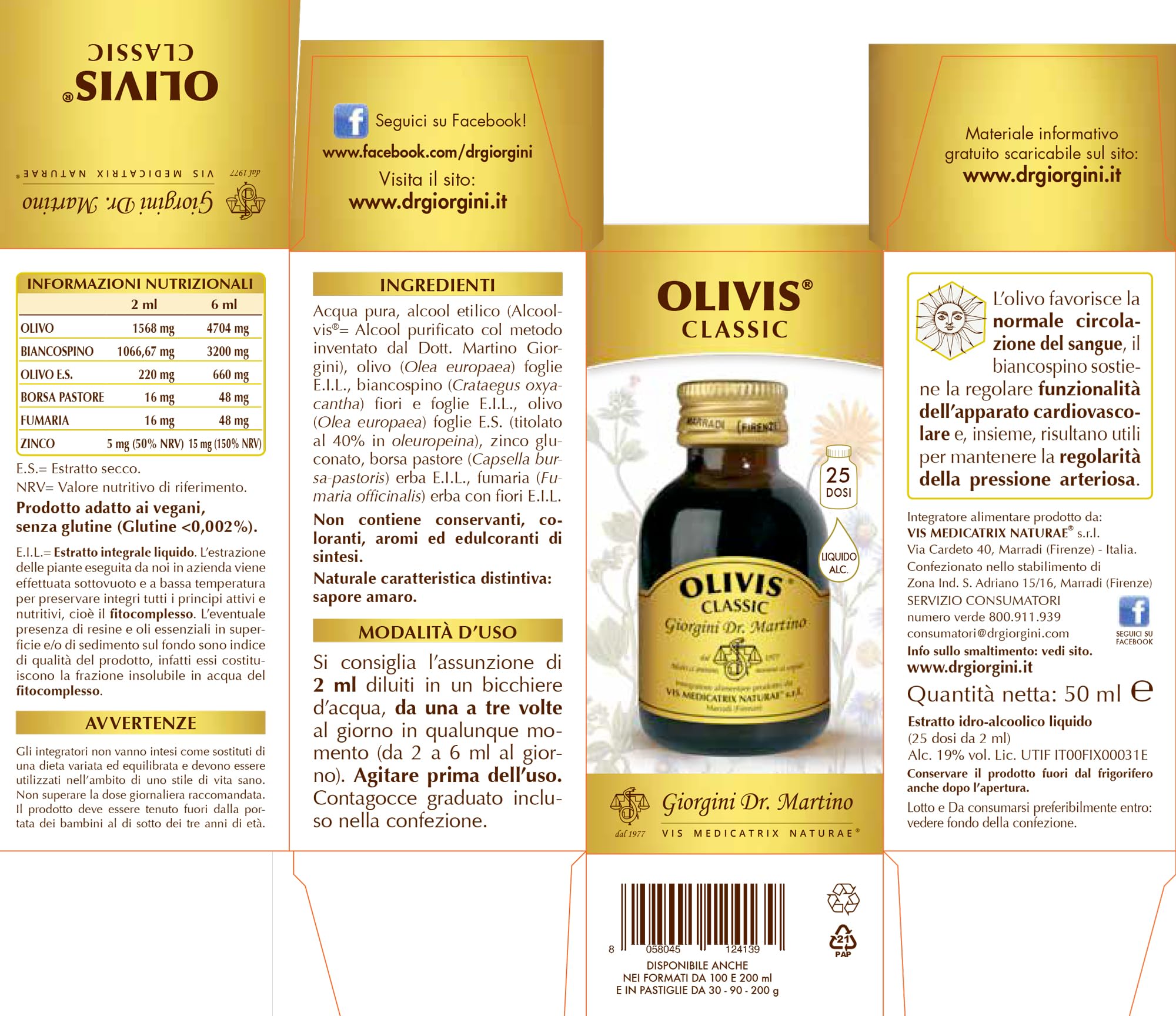 Dr Giorgini OLIVIS Classic liquido alcoolico - 50 ml