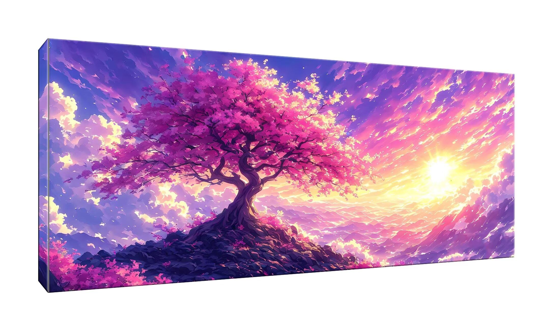 5D DIY Diamond Painting Kit Completo, Grandi alberi Diamantini Strass Ricamo a Punto per Adulti Bambini Decorazione Casa, Kit per Pittura Diamante Mosaico Fai Da Te, per Decorazioni Casa 50x100cm S-83