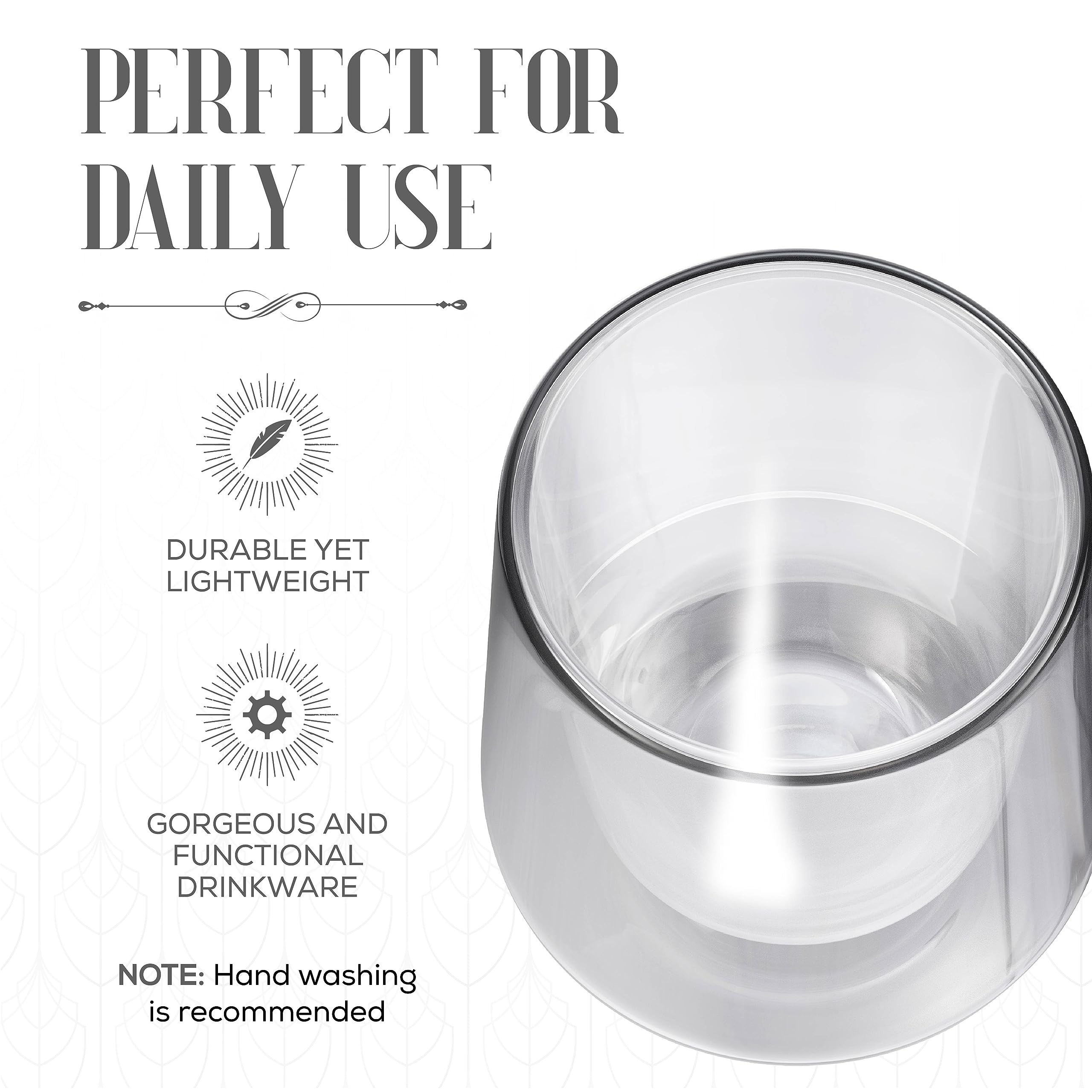 Elle Decor Szklanki z podwójnymi ściankami – kubki ze szkła borokrzemowego o pojemności 230 ml, przezroczyste naczynia do napojów gorących/zimnych napojów, kawy, espresso, cappuccino, latte,