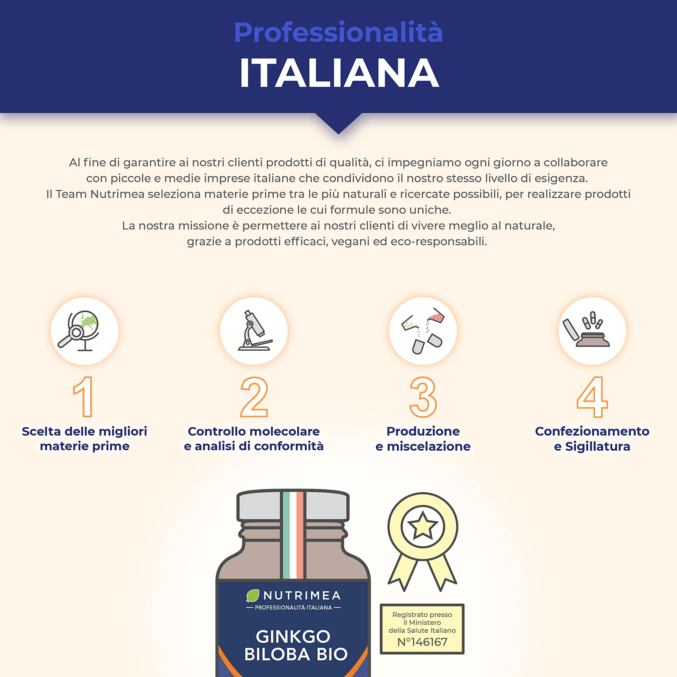 Ginkgo Biloba Biologico | Integratore per Memoria e Concentrazione | Aumenta le Prestazioni Cerebrali | Con Salvia Biologica