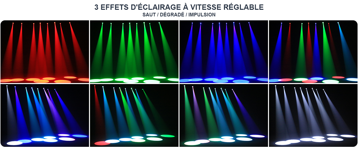 Projecteur Pin Spot COB+RGB 100W - 4 Modes, Réglage Manuel, Pour Fêtes, Bars, Mariages, DJ - 8