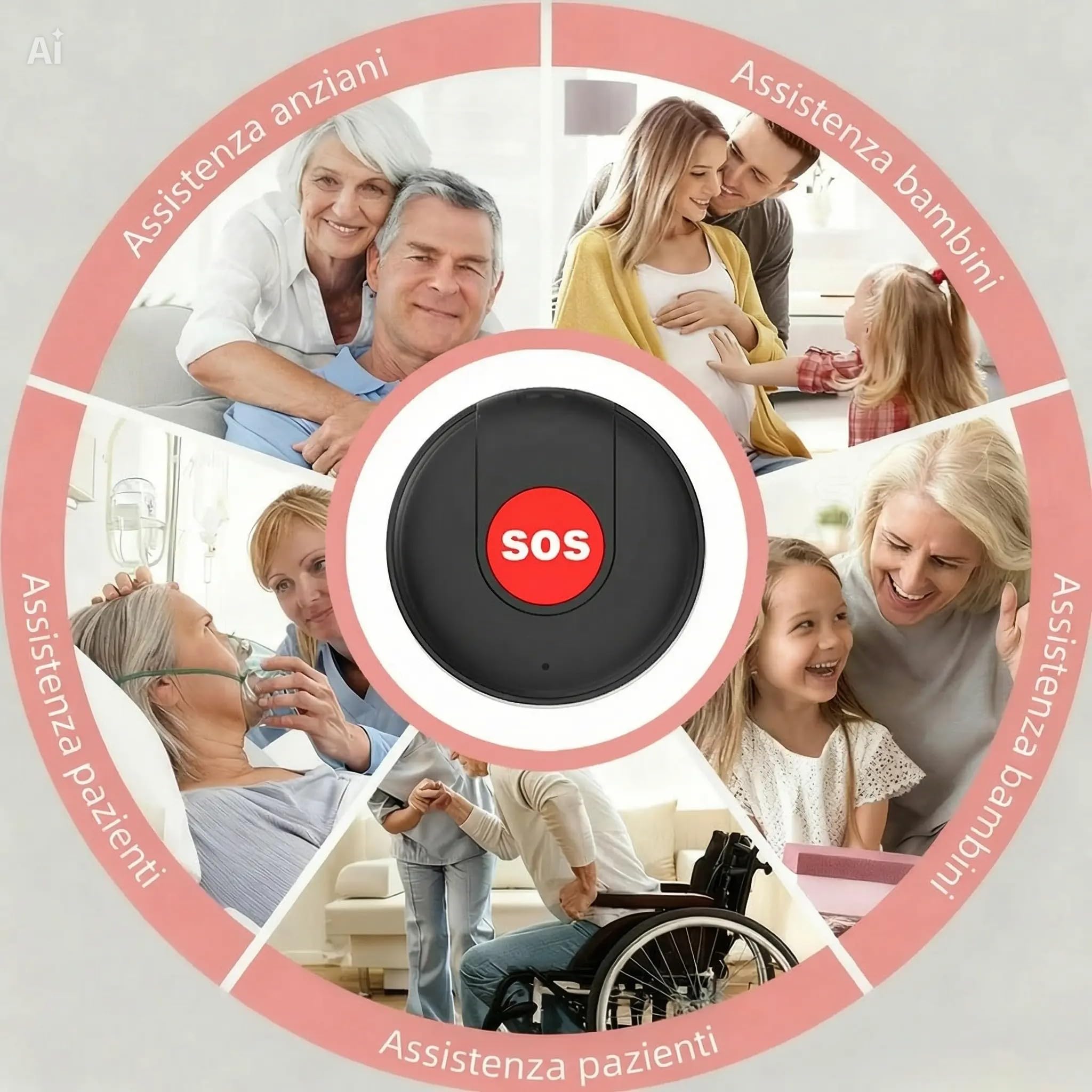SOS Anziani e Bambini: Allarme Personale con Pulsante di Emergenza. Compatibile con APP Tuya e Smart Life. Notifica sul Telefono, Non Serve SIM. lunga autonomia. (Nero) - 4