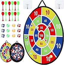 Jeu De Fléchettes pour Enfants,Jeu Flechettes Double Face de 29 Pouces avec 12 balles collantes,Jeux De Flechette pour Enfants en intérieur et en extérieur,Cadeau pour Les Enfants de 3 à 12 Ans