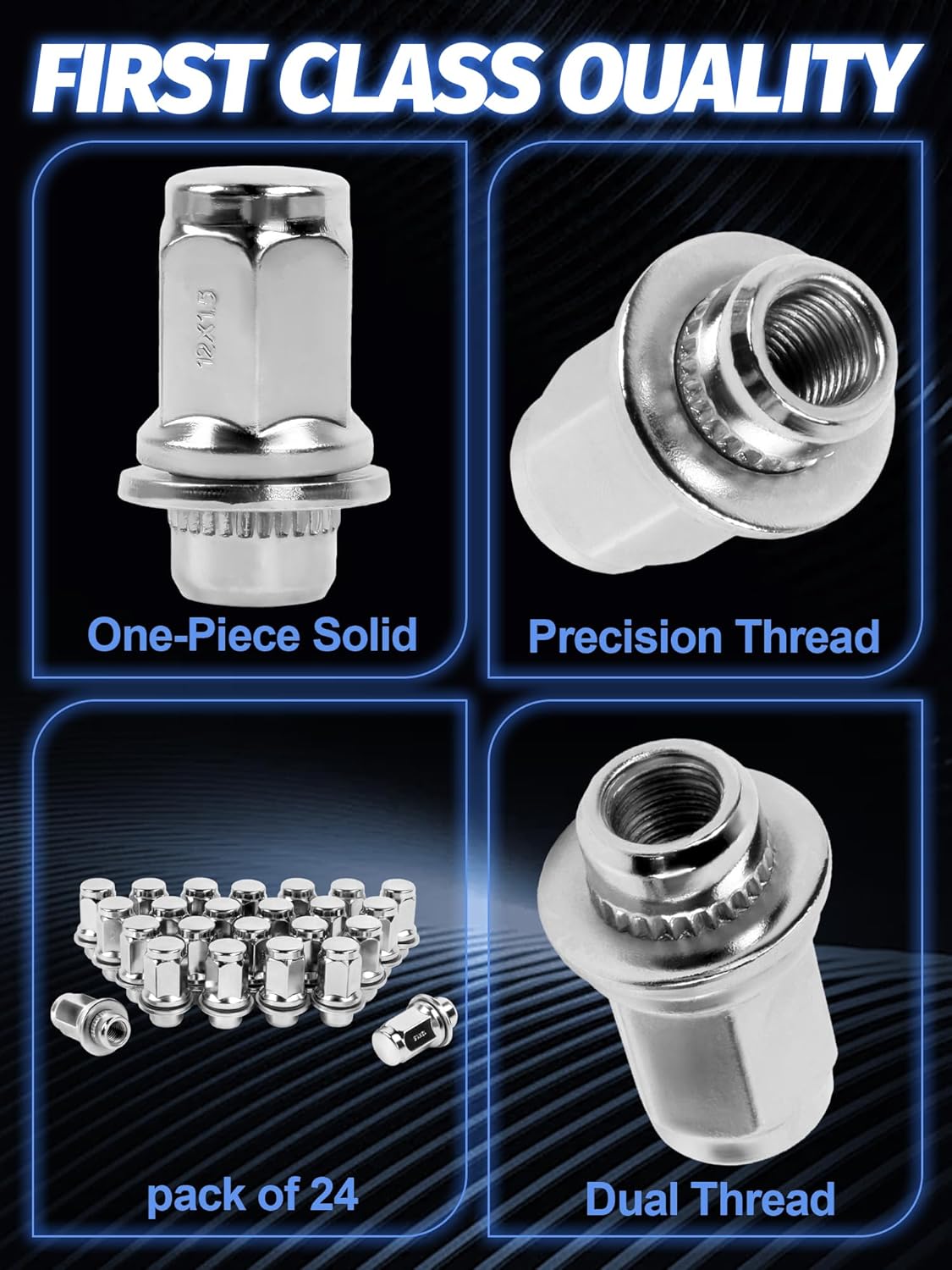 M12x1.5 Lug Nuts OEM Factory Wheel Lug Nuts for Tacoma 4 Runner FJ Cruiser Matrix GX460/ GX470/ SR5 Pre-Runner TRD Off-Road Limited Set of 24 Mag