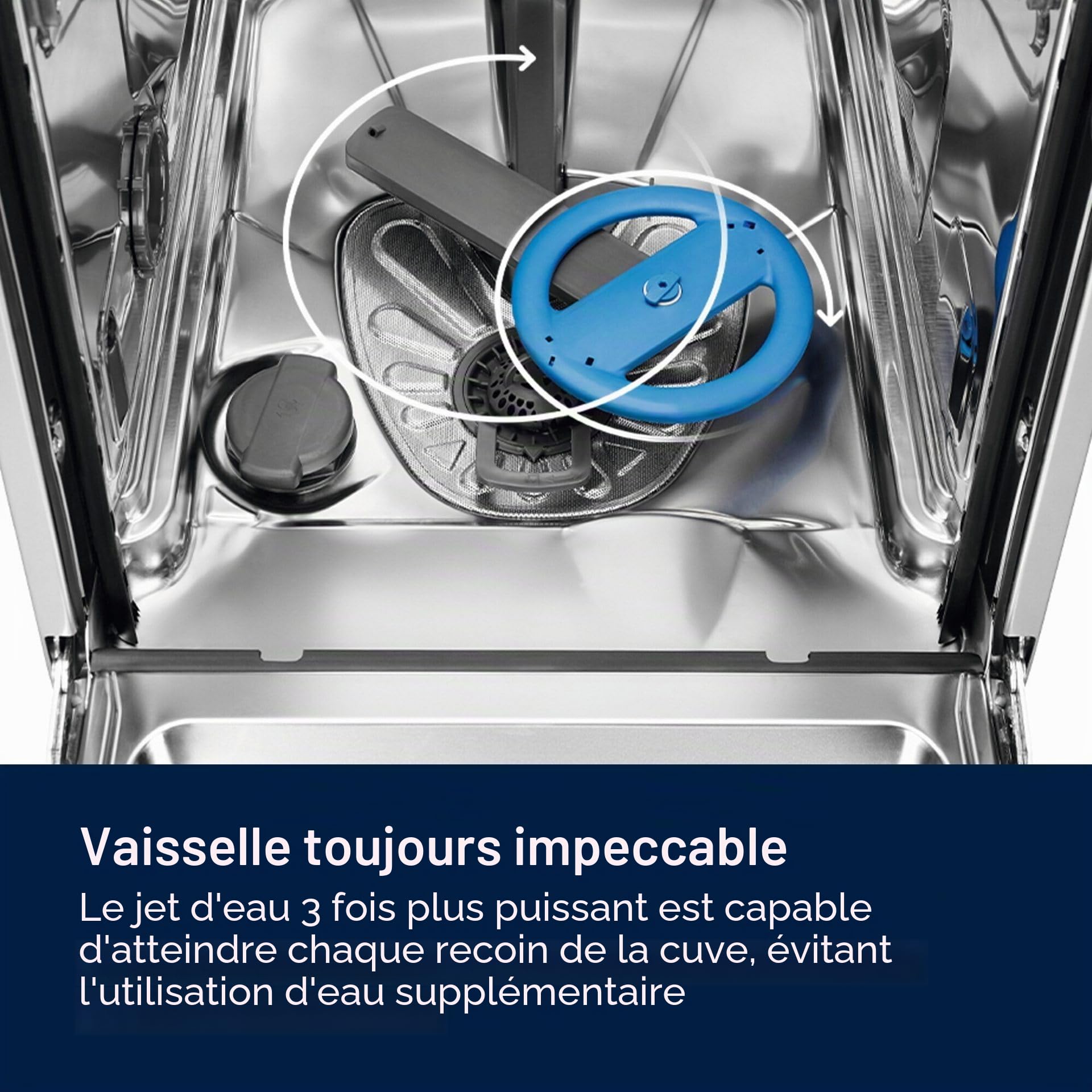 Electrolux EES47400L Lave-vaisselle intégré, 60 cm, 13 couverts, séchage AirDry, Satellite Clean, 8 programmes, 3 températures, 44 dB(A), connexion Wi-Fi, série 600, Classe C