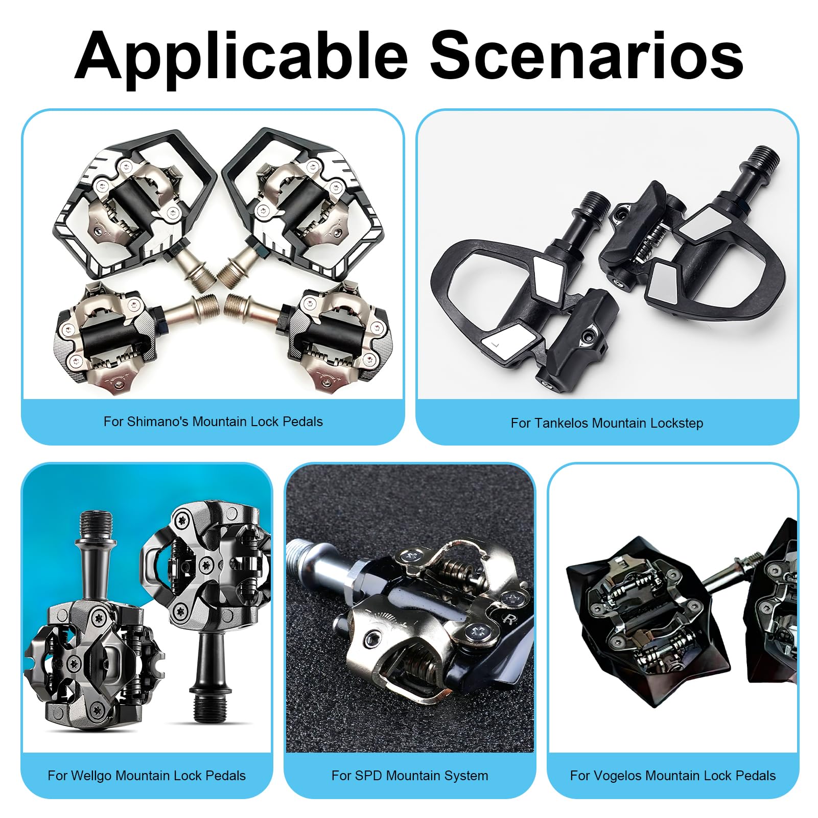 Fahrrad Cleats Kompatibel Mit Shimano SPD SH51 | Rutschfeste Metallplatten, 12° Float Für MTB & Rennrad