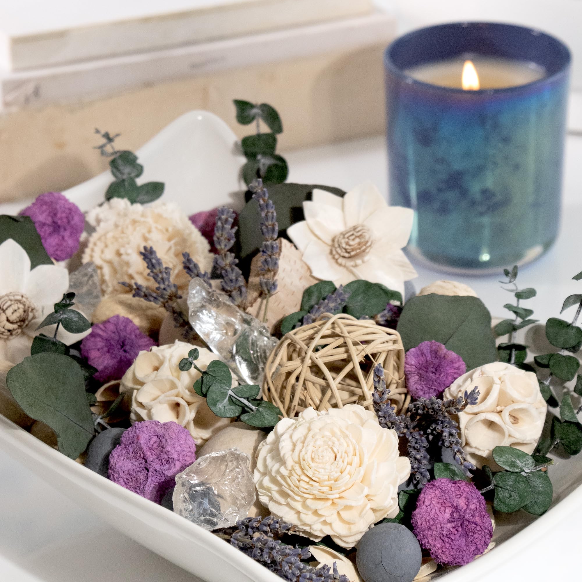 ANDALUCA Sacchetto di potpourri per la casa con fiala rinfrescante di profumo (lavanda eucalipto)