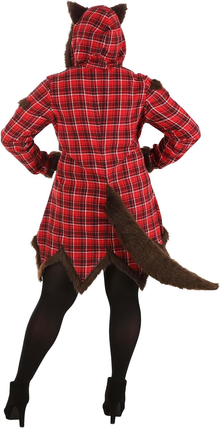 Adult Plus Size Werewolf Costume, Women's Halloween Werewolf Coat Outfit