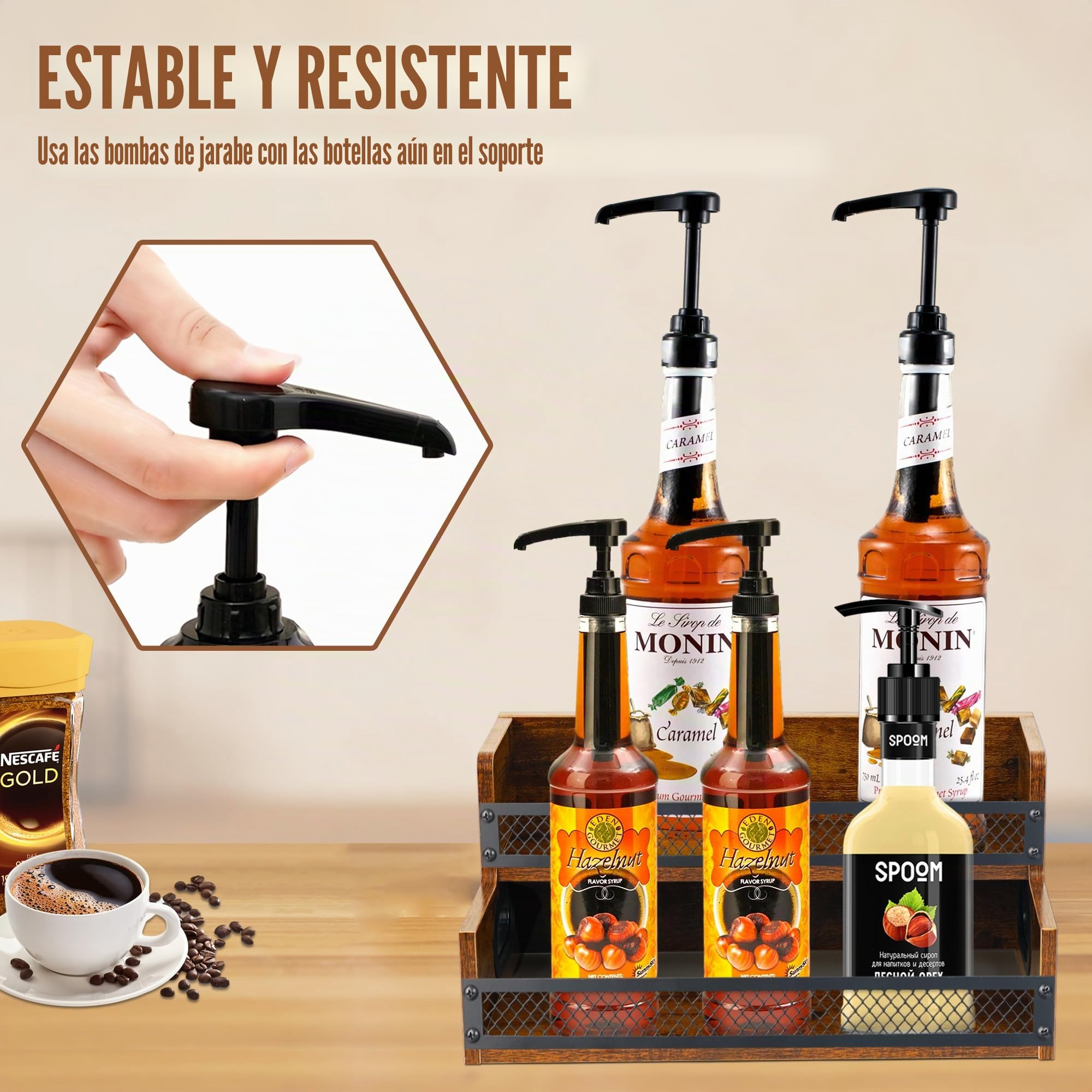 Estante de exhibición de botellas de licor, gabinete pequeño de licor, soporte de mini bar para 6 botellas para licor, whisky, estante de vino de encimera de 2 niveles, estante organizador de jarabe