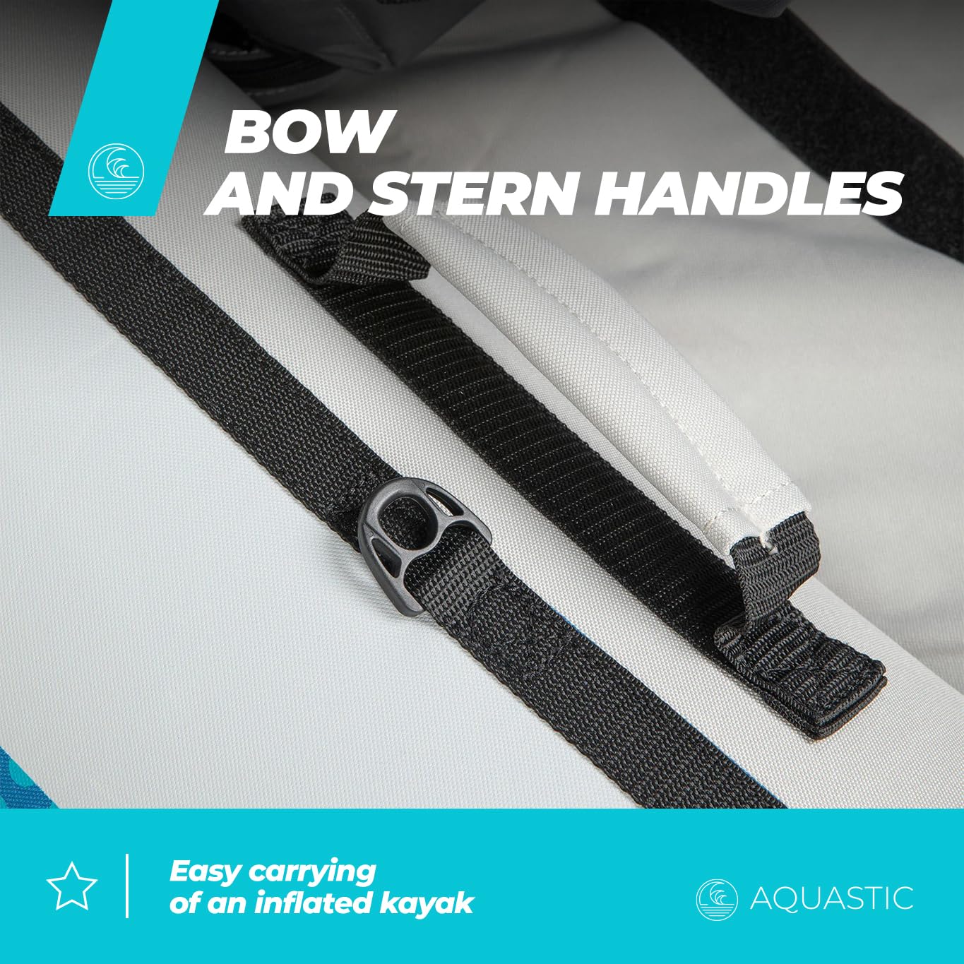 AQUASTIC Kayak Dolph 11'0" - Kayak Gonflable pour 2 Personnes - avec Deux sièges - Stabilisateur Gonflable et Housse de Protection - 335 x 96 cm - Idéal pour Le Rafting et Les Excursions - Matériau