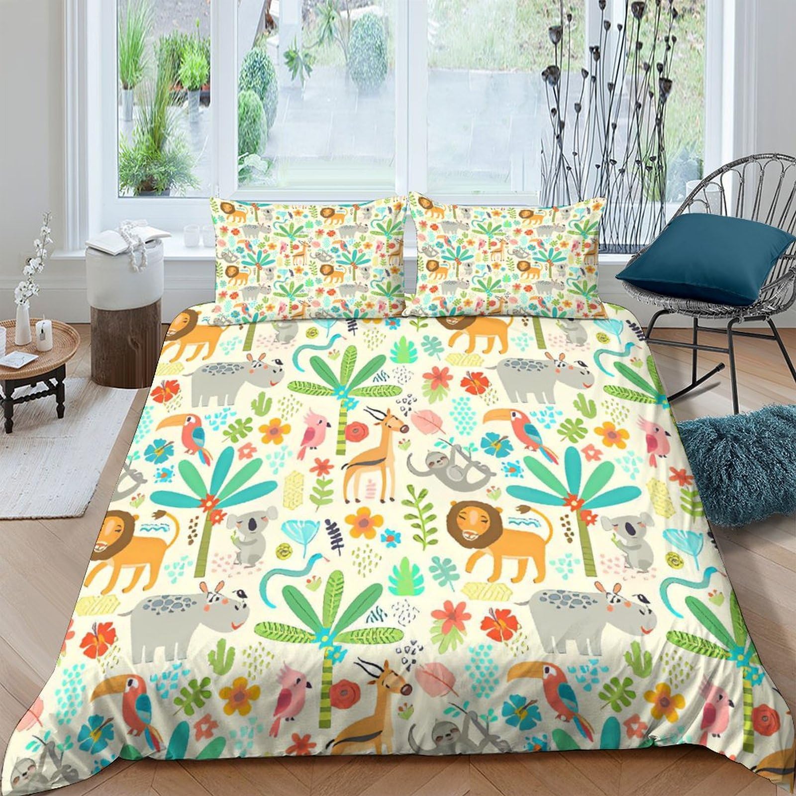 Housse de couette Koala 3D fermeture éclair parure de lit microfibre anti-pli 220x240cm