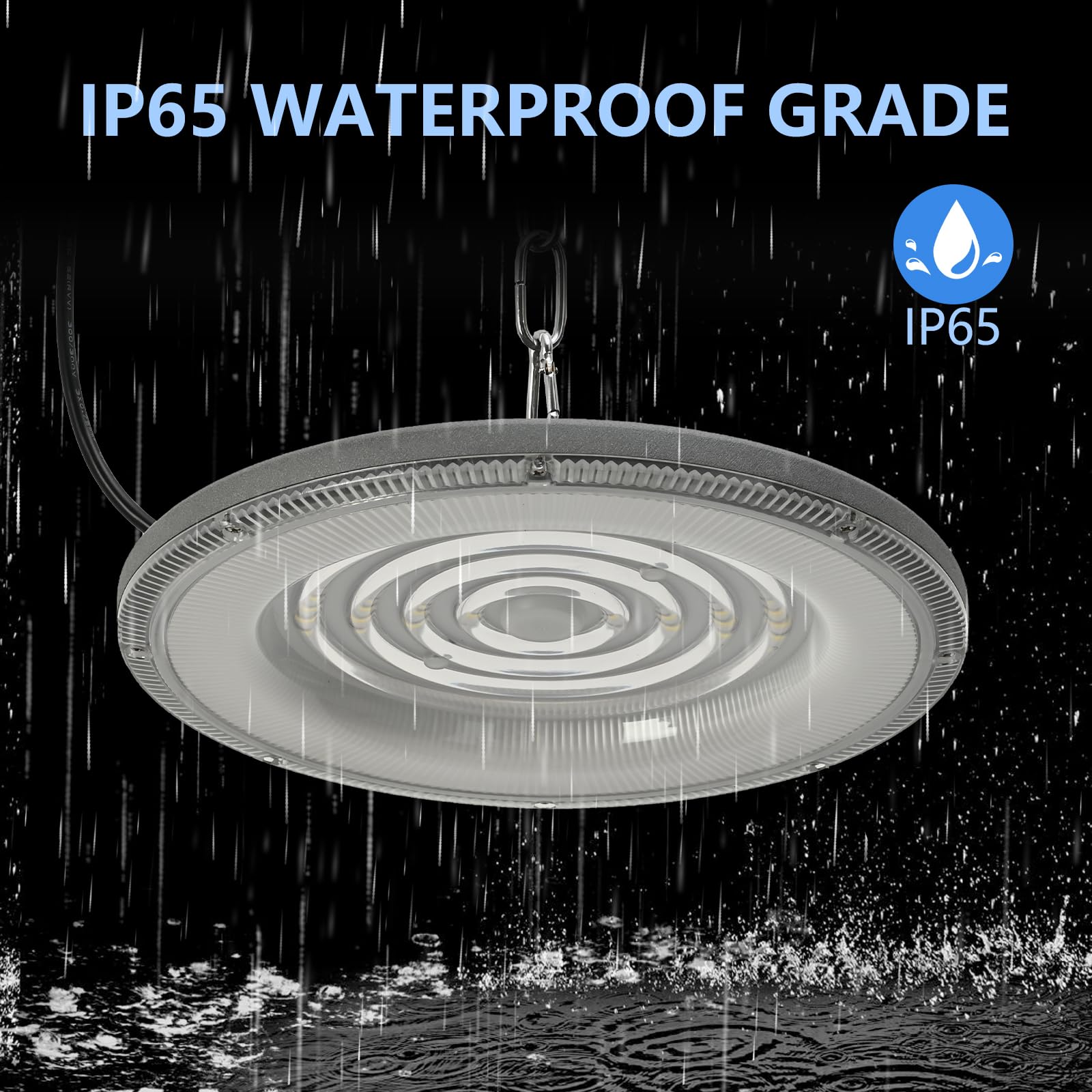 100 W LED UFO lampa przemysłowa, 12000 lm, oświetlenie halowe, 6500 K, zimna biel, reflektor LED, IP65, wodoszczelna lampa warsztatowa, oświetlenie hali, do magazynu, fabryk, garażu