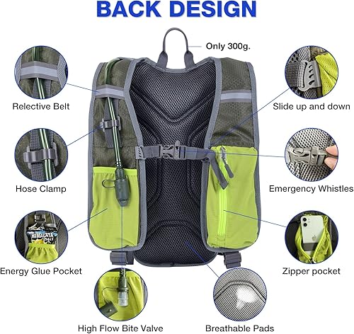 Miniatura 2 de Mochila de hidratación, mochila de hidratación de búfalo de agua con bolsa de agua de 2 L, mochila de agua para deportes al aire libre, correr,