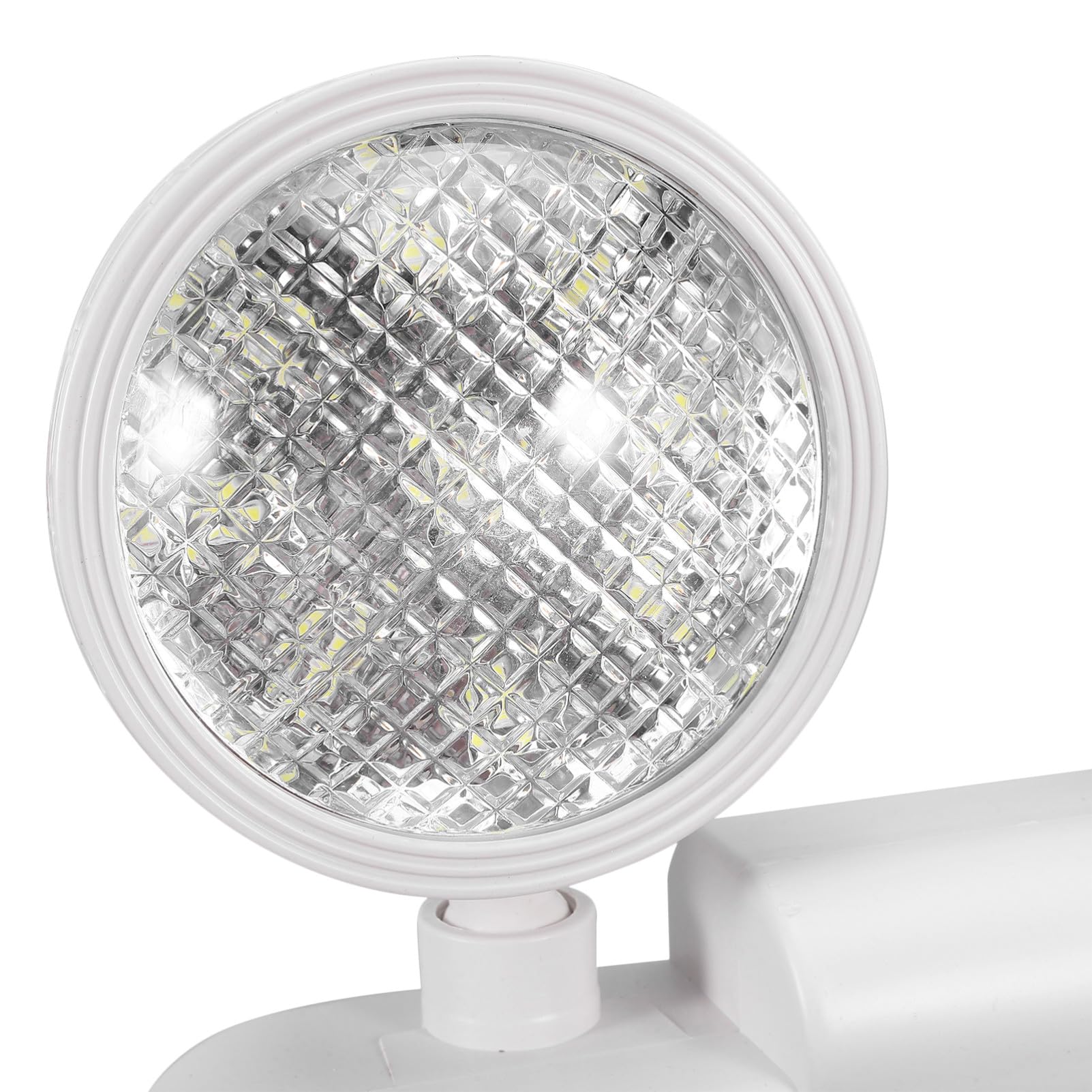 Ciieeo Lampada di Emergenza LED a Doppia Testa da Parete per Corridoi | Bianco Plastico, Testa Regolabile Ritardante Fiamma, per Vie di Evacuazione in Scuole e Supermercati