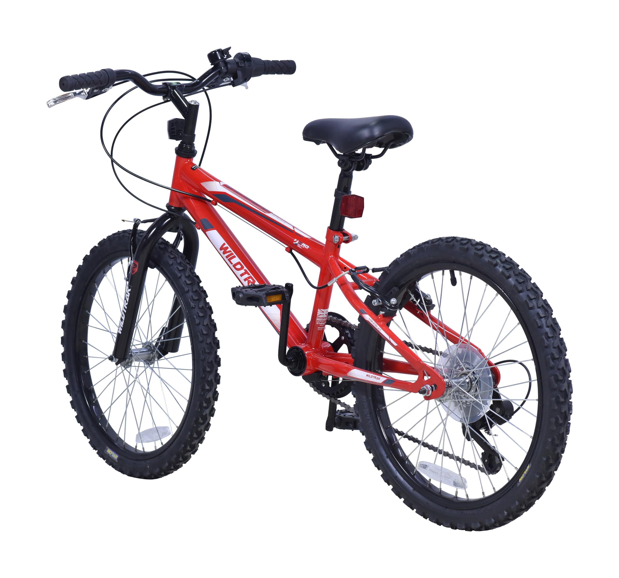 Wildtrak - Omega, bicicleta infantil de acero con ruedas de 20", seis velocidades - Roja