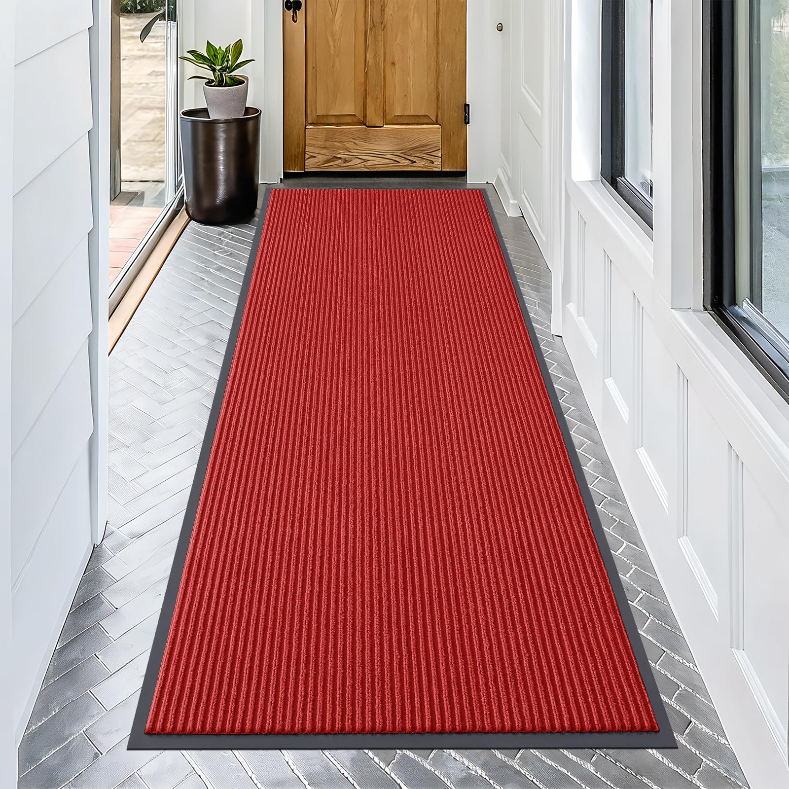 OLANLY Front Door Mat Indoor Outdoor Entrance, Waterproof Heavy Duty Doormat, Fade Resistant, Low Profile, Easy Clean Patio Porch Welcome Floor Mats for Entry, 29.5x17, Beige — view 10
