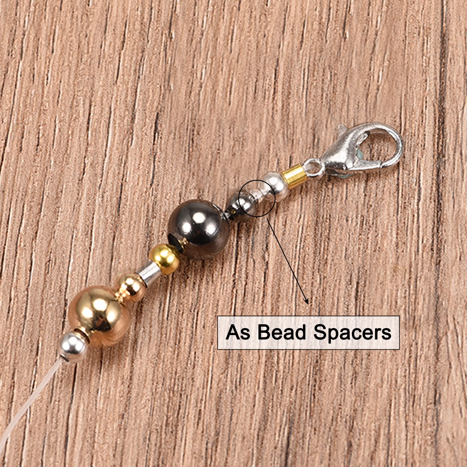 Lot De 1200 Perles à écraser De 2 Mm Et Cache-nœuds De 3 Mm En Laiton Pour Loisirs Créatifs, Colliers, Bracelets, Bijoux, 2 Couleurs