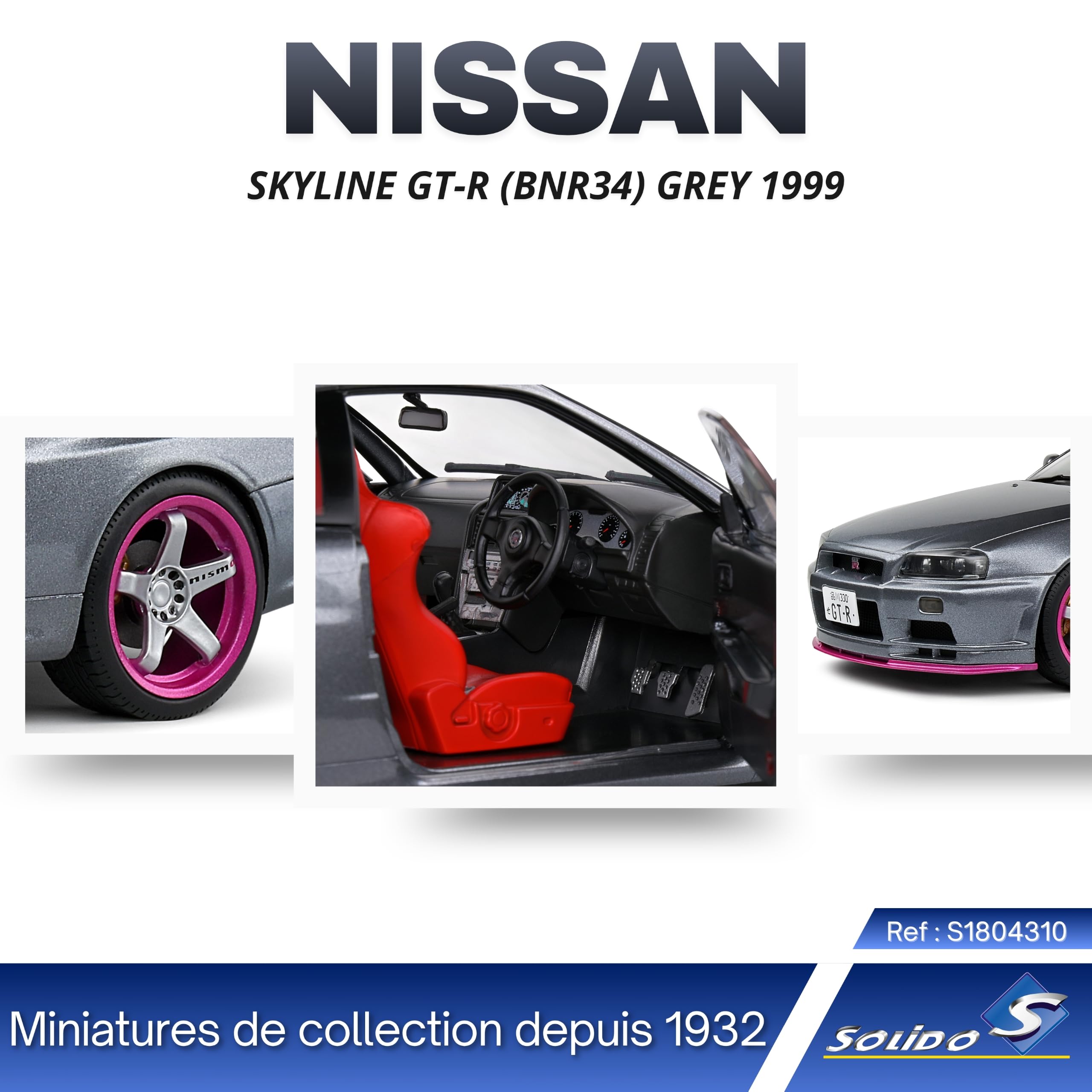 Amazon.com: Solido 1:18 Nissan Skyline GTR-R34 Die-Cast Scale