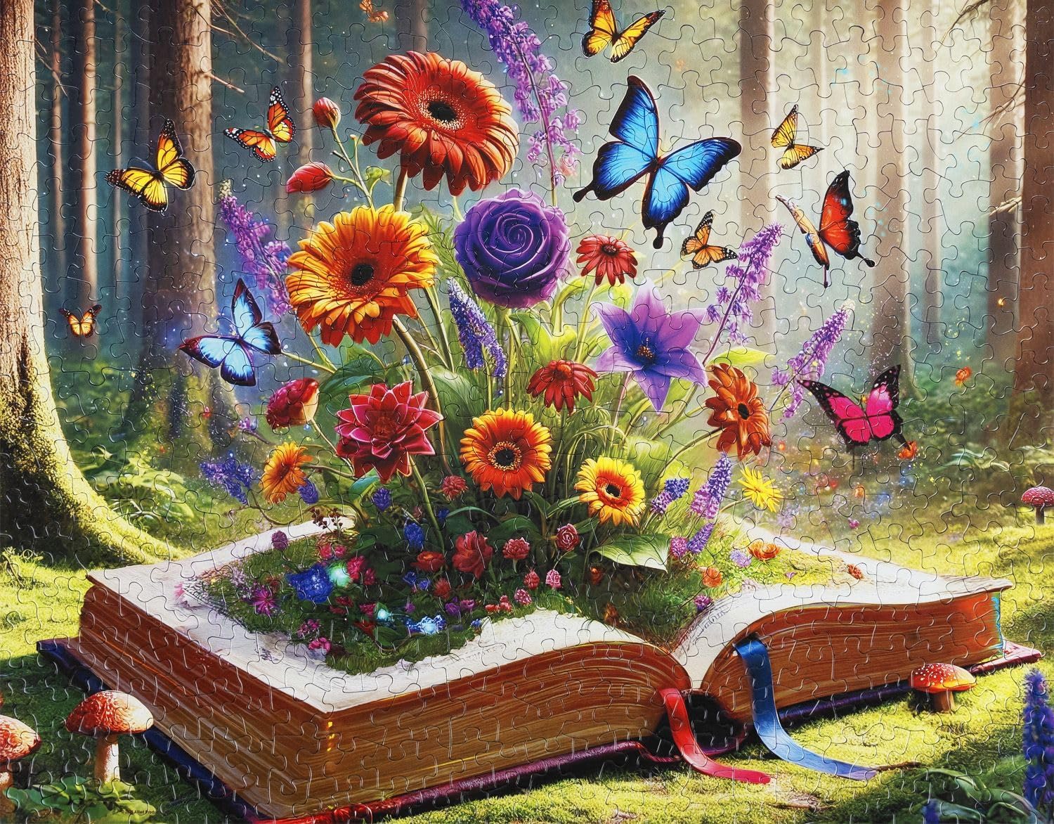 Springbok Books Brought to Life 500 Piece Jigsaw Puzzle for Adults - Book and Flower Puzzle - Unique Cut Pieces - Made in USA