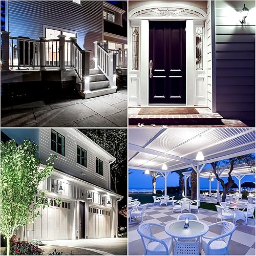 Miniatura 5 de Wiyifada Bombillas de luz del atardecer al amanecer para exteriores, luz diurna de 5000 K, paquete de 2 sensores de encendidoapagado automático para